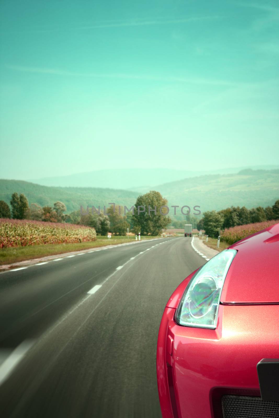 Sport car on the highway