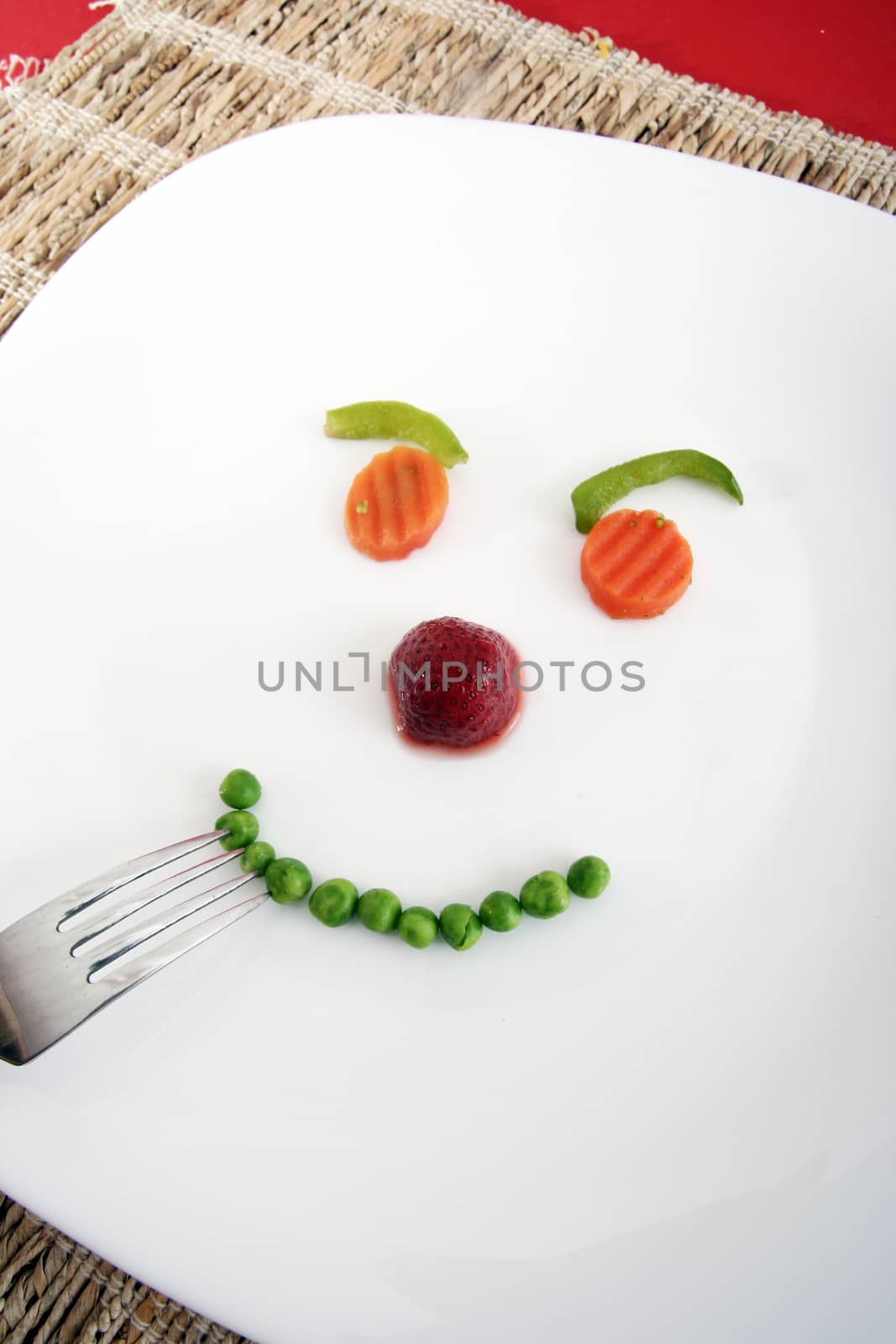 Happy face mande by vegetables ! Diet concept.