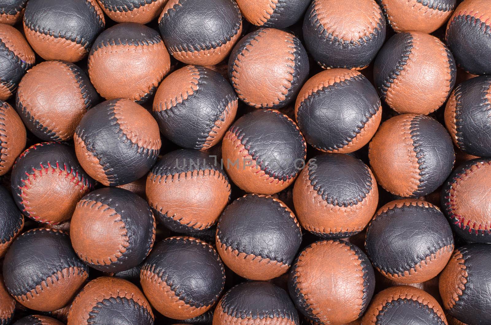 Traditional handmade leather balls as used in pelota and jai alai games