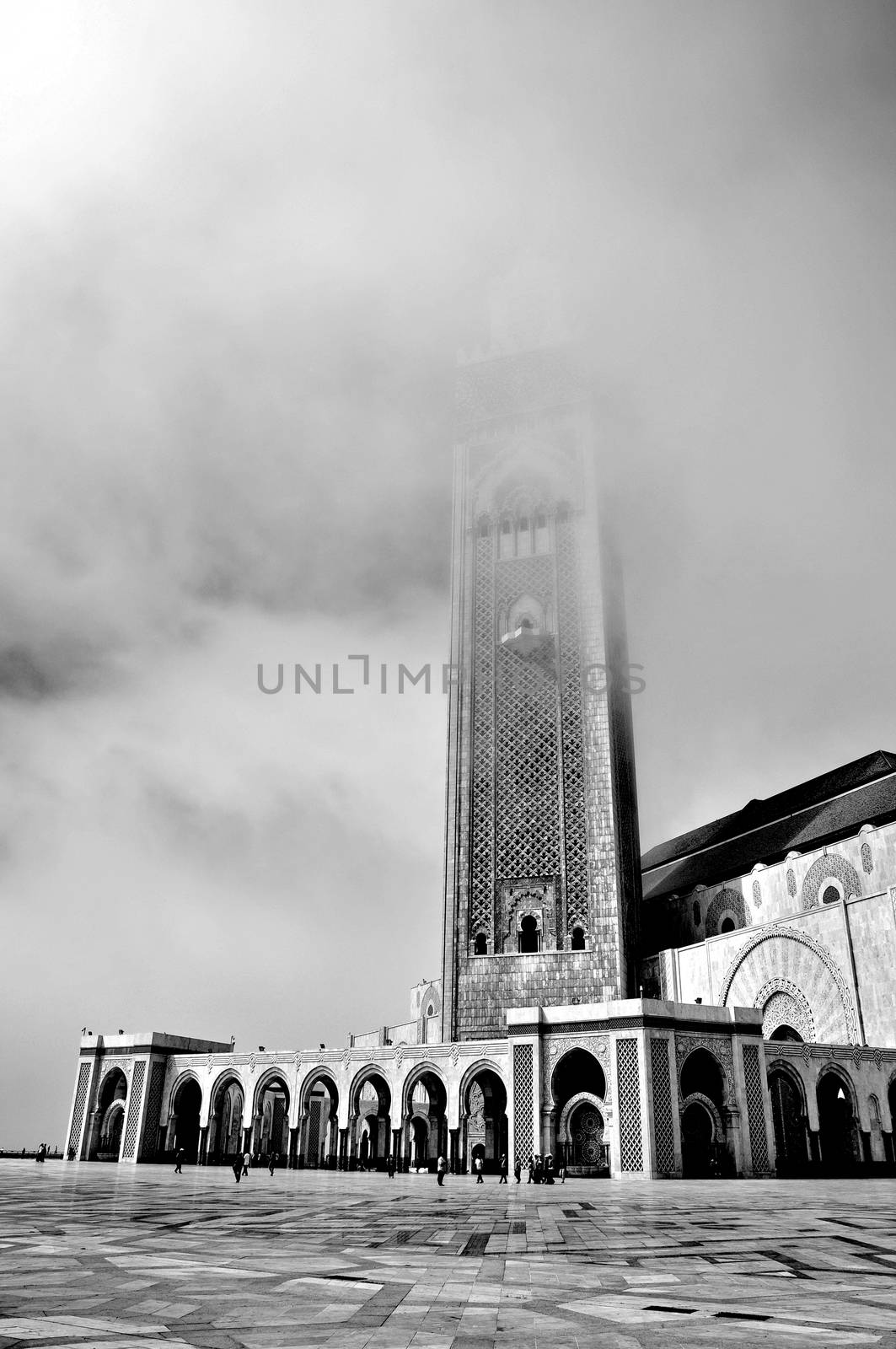 The Hassan II Mosque, located in Casablanca is the largest mosqu by anderm