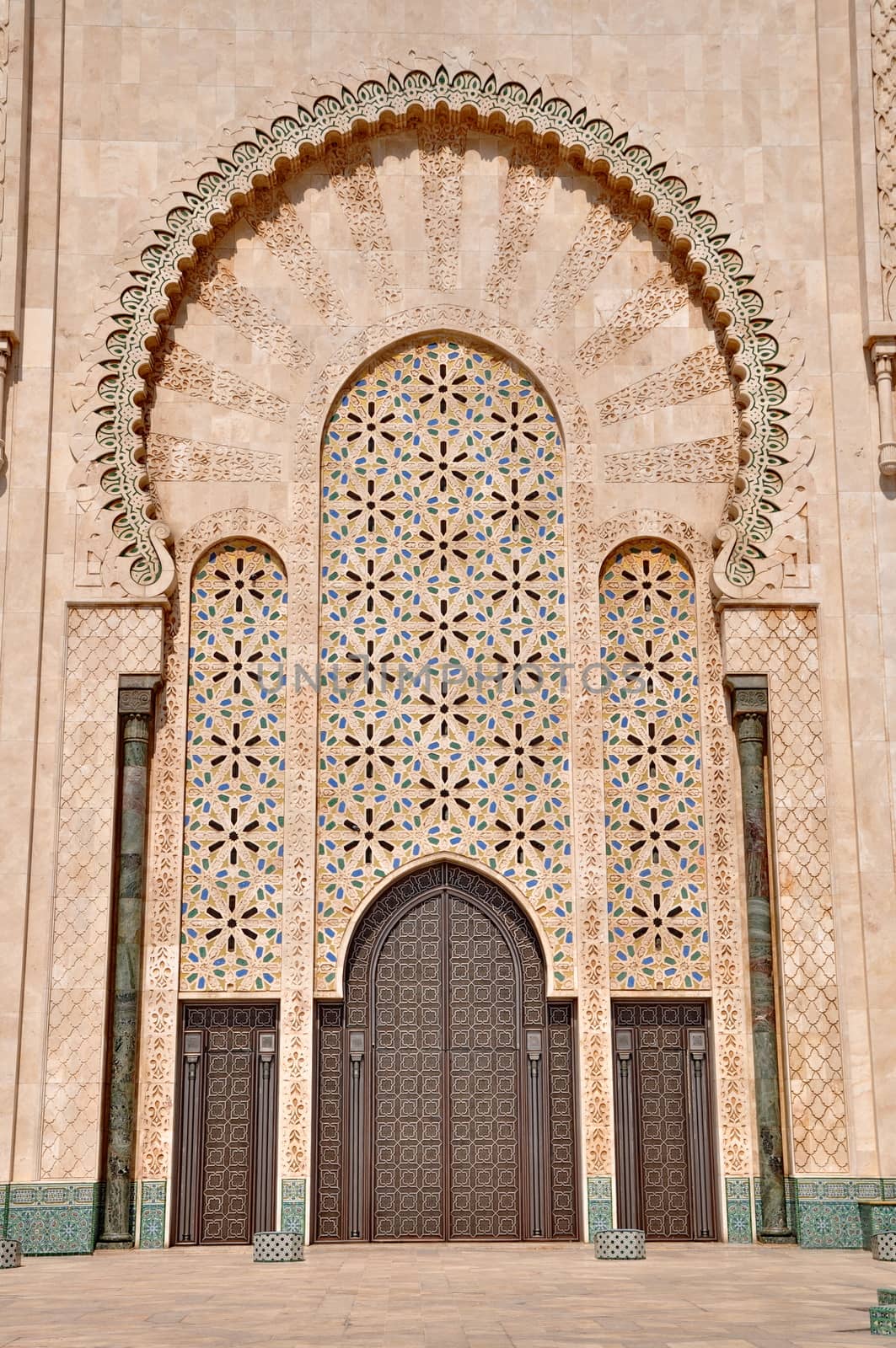 Gates of the The Hassan II Mosque, located in Casablanca is the  by anderm