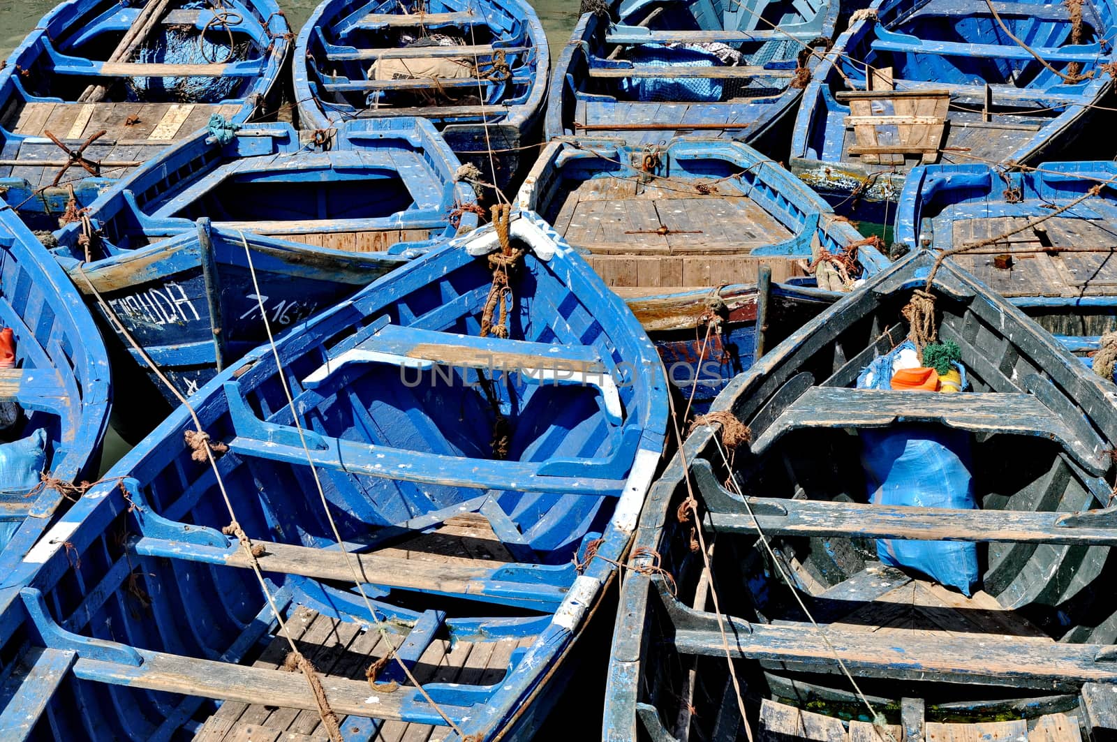 Blue fishing boats of Essaouira by anderm