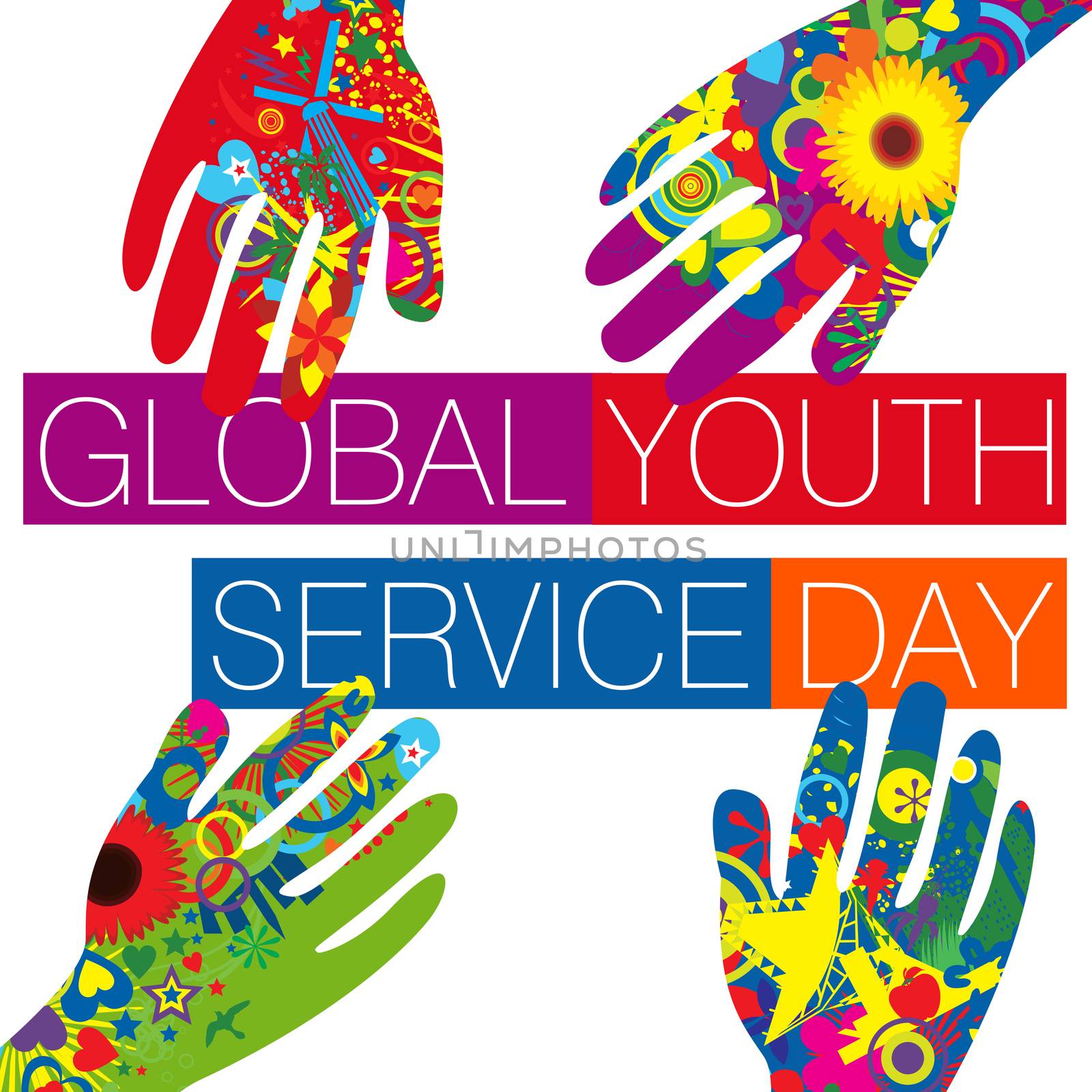 An abstract illustration on Global Youth Service Day