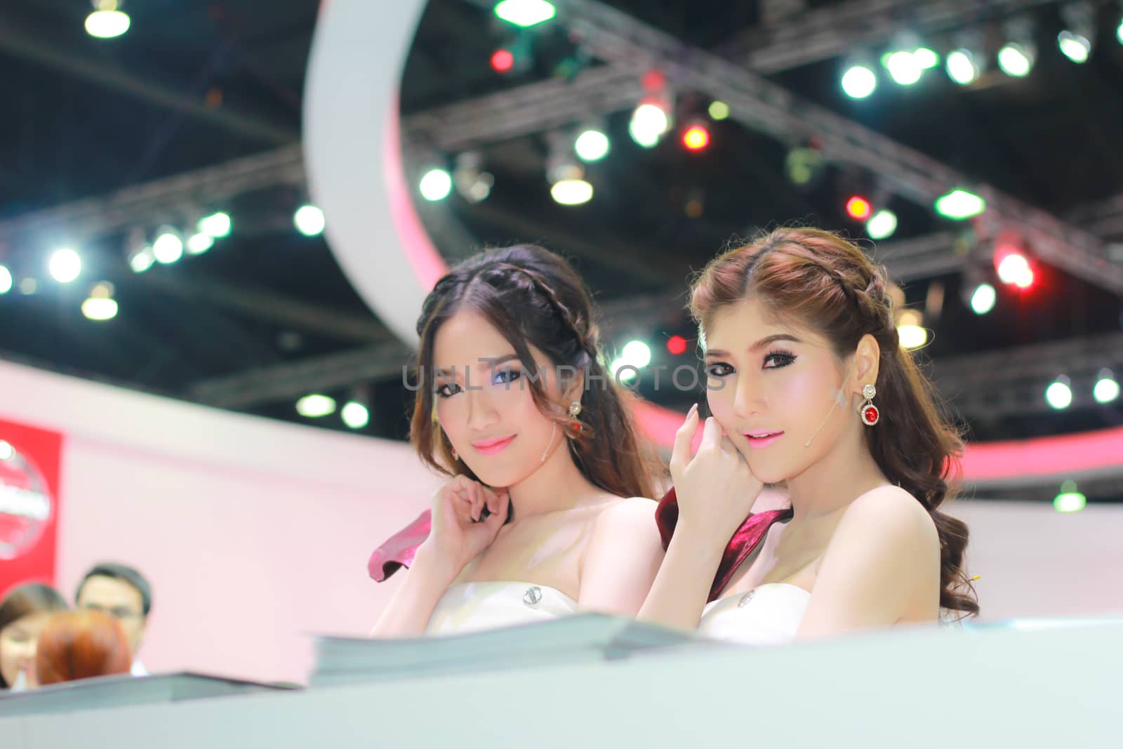 BANGKOK, THAILAND - MARCH 30, 2014: Unidentified female presenter pose in the 35th Bangkok International Motor Show on March 30, 2014 in Bangkok, Thailand.