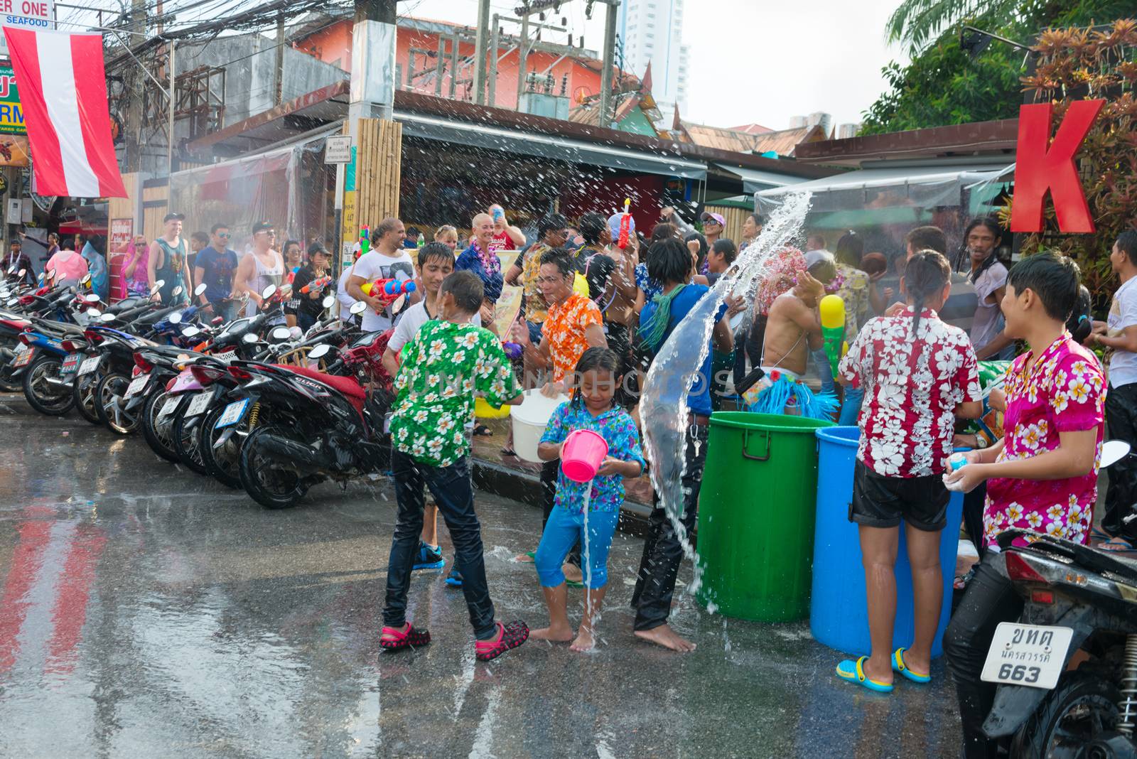 Celebration of Songkran Festival, the Thai New Year on Phuket by iryna_rasko