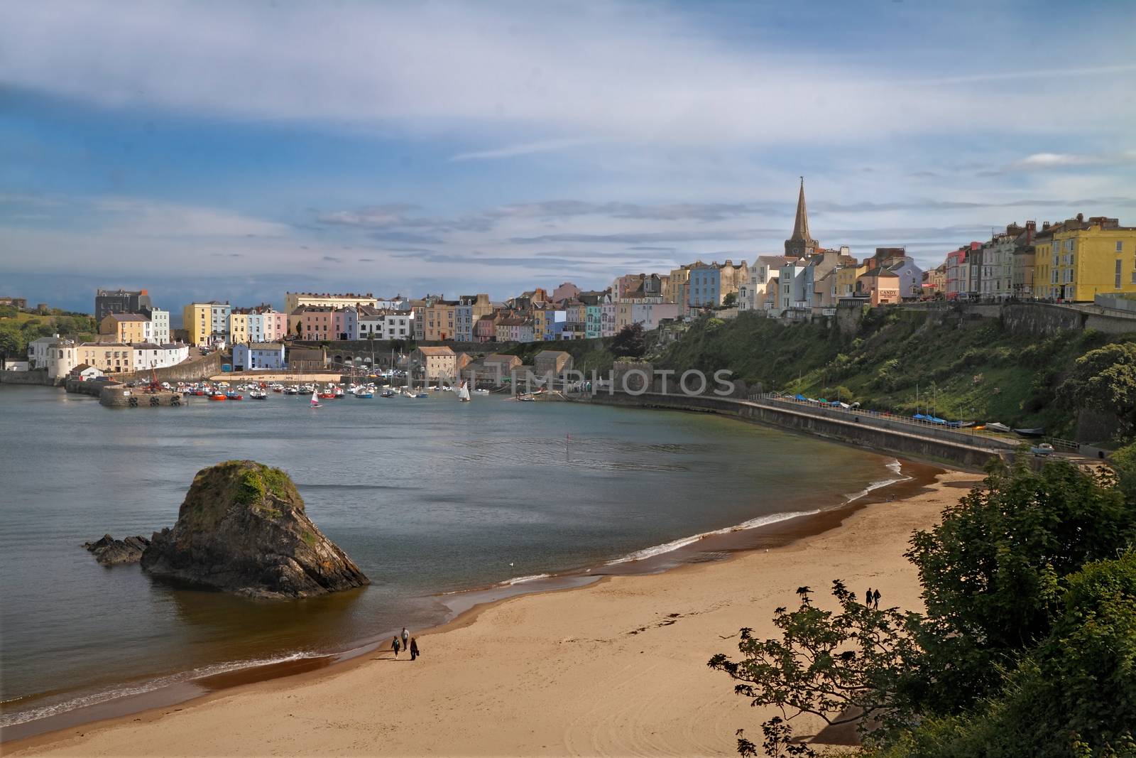Tenby is an attractive seaside resort in South Wales, UK, with a harbour and two excellent beaches.