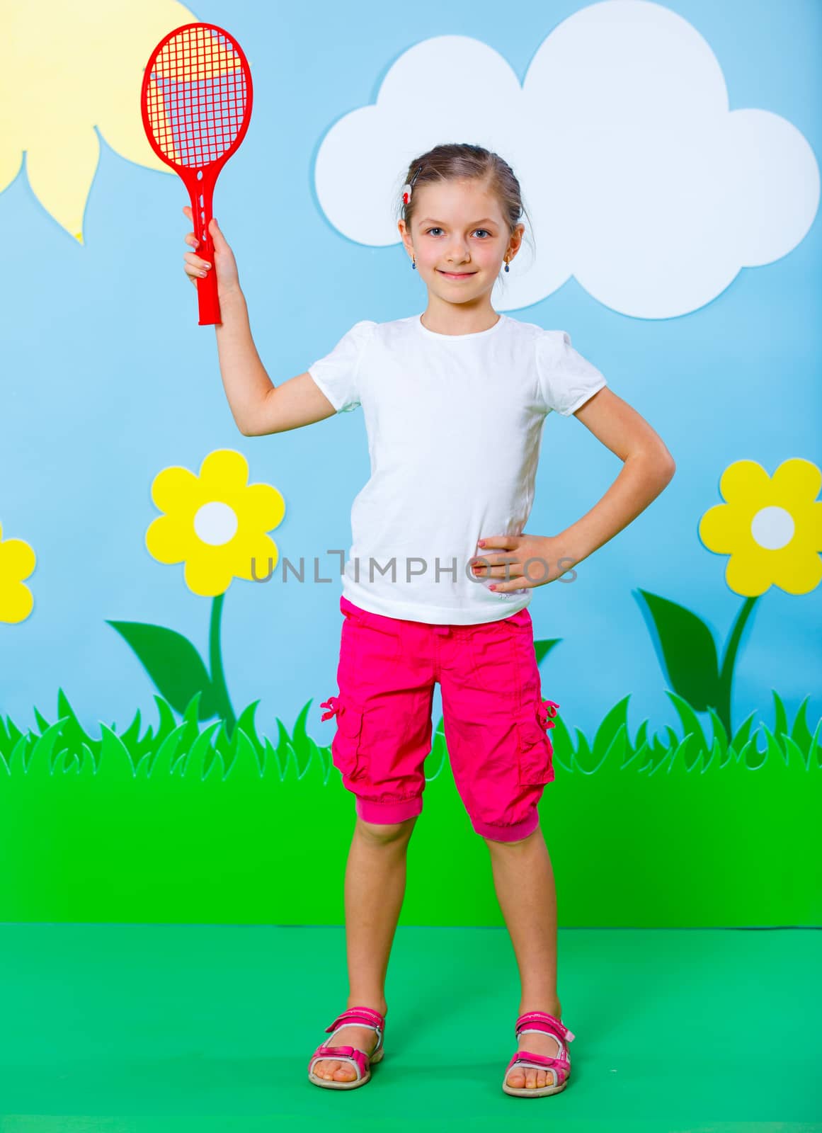 Lovely Young girl wearing colorful summer clothing on Fashion and Beauty Summer theme