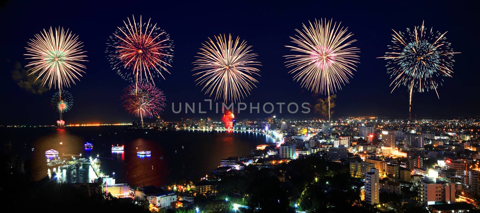 Big firework over the city