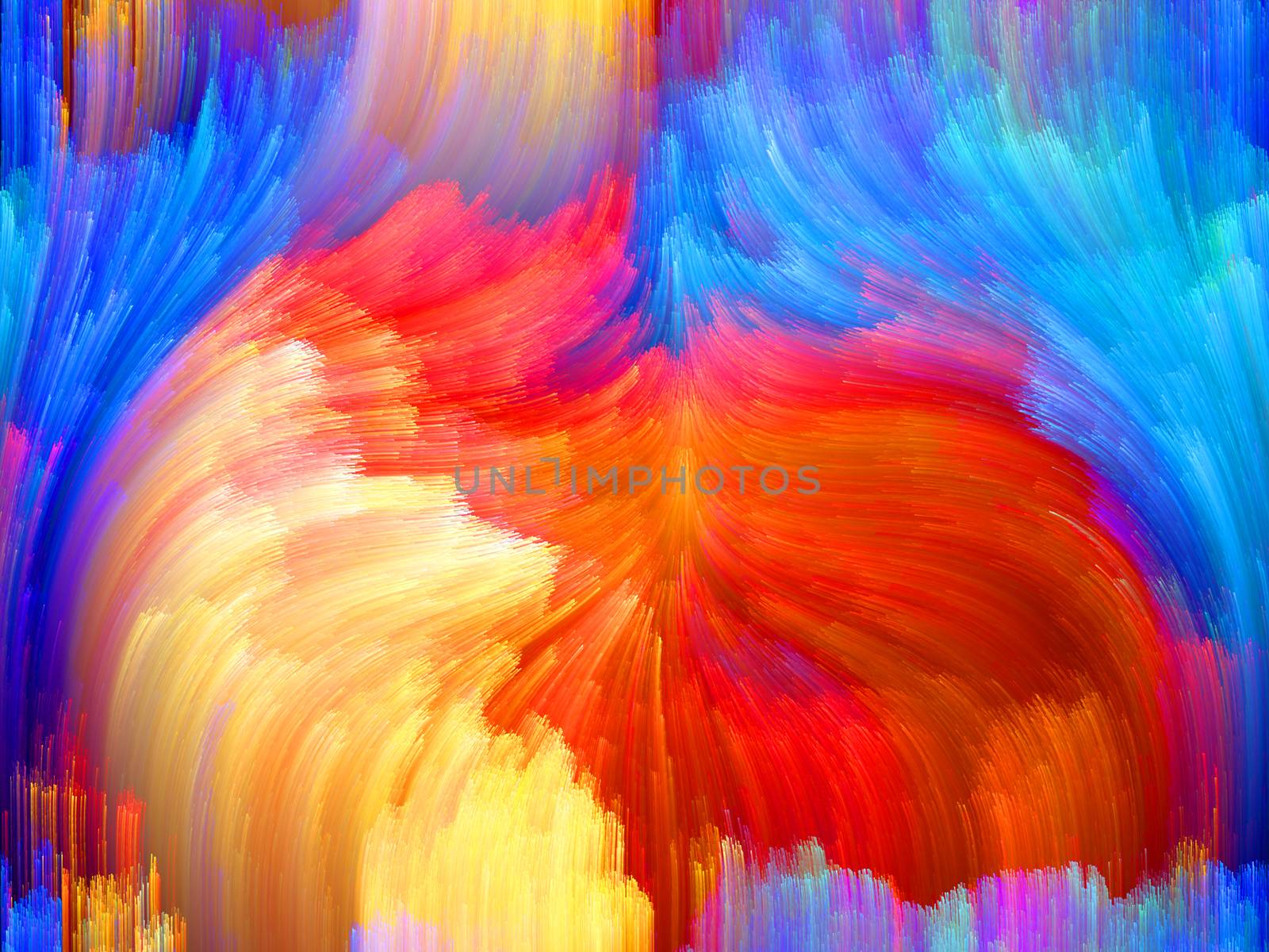 Colors In Bloom series. Arrangement of fractal color textures on the subject of imagination, creativity and design