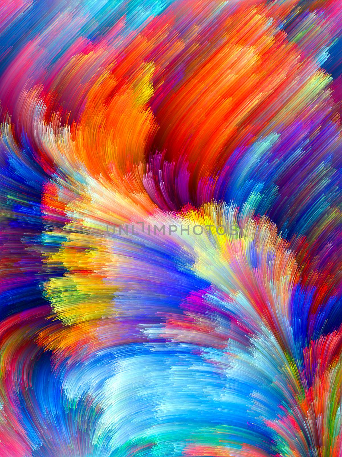 Colors In Bloom series. Abstract design made of fractal color textures on the subject of imagination, creativity and design