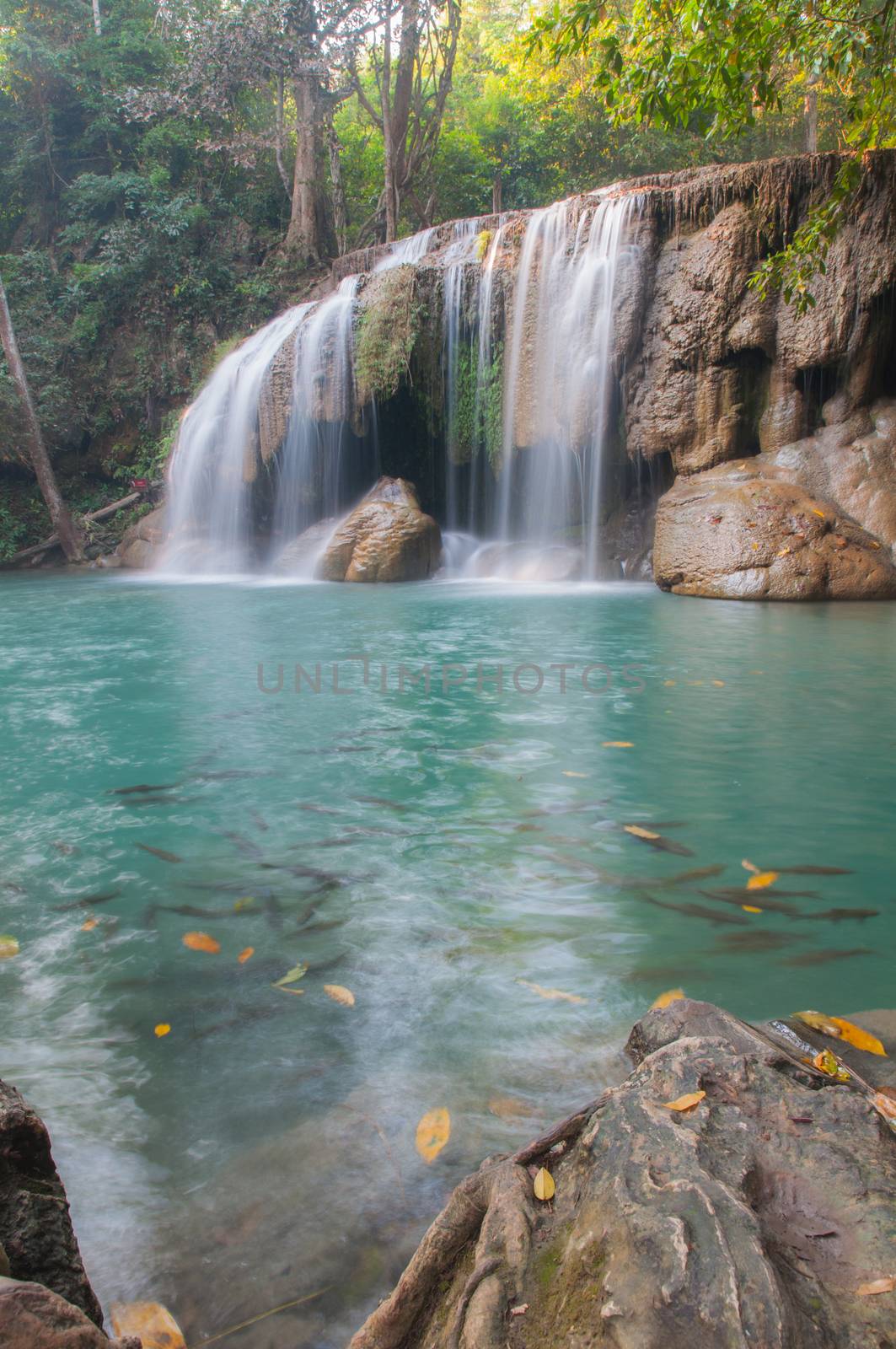 Erawan Waterfall at Kanchanaburi, Thailand  by Sorapop