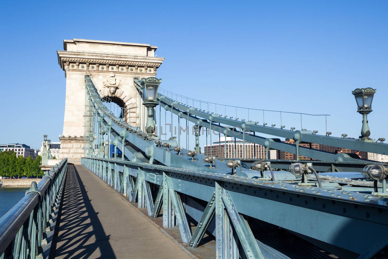 BUDAPEST, HUNGARY - AUGUST 2: Chain Bridge over Danube river in Budapest, Hungary