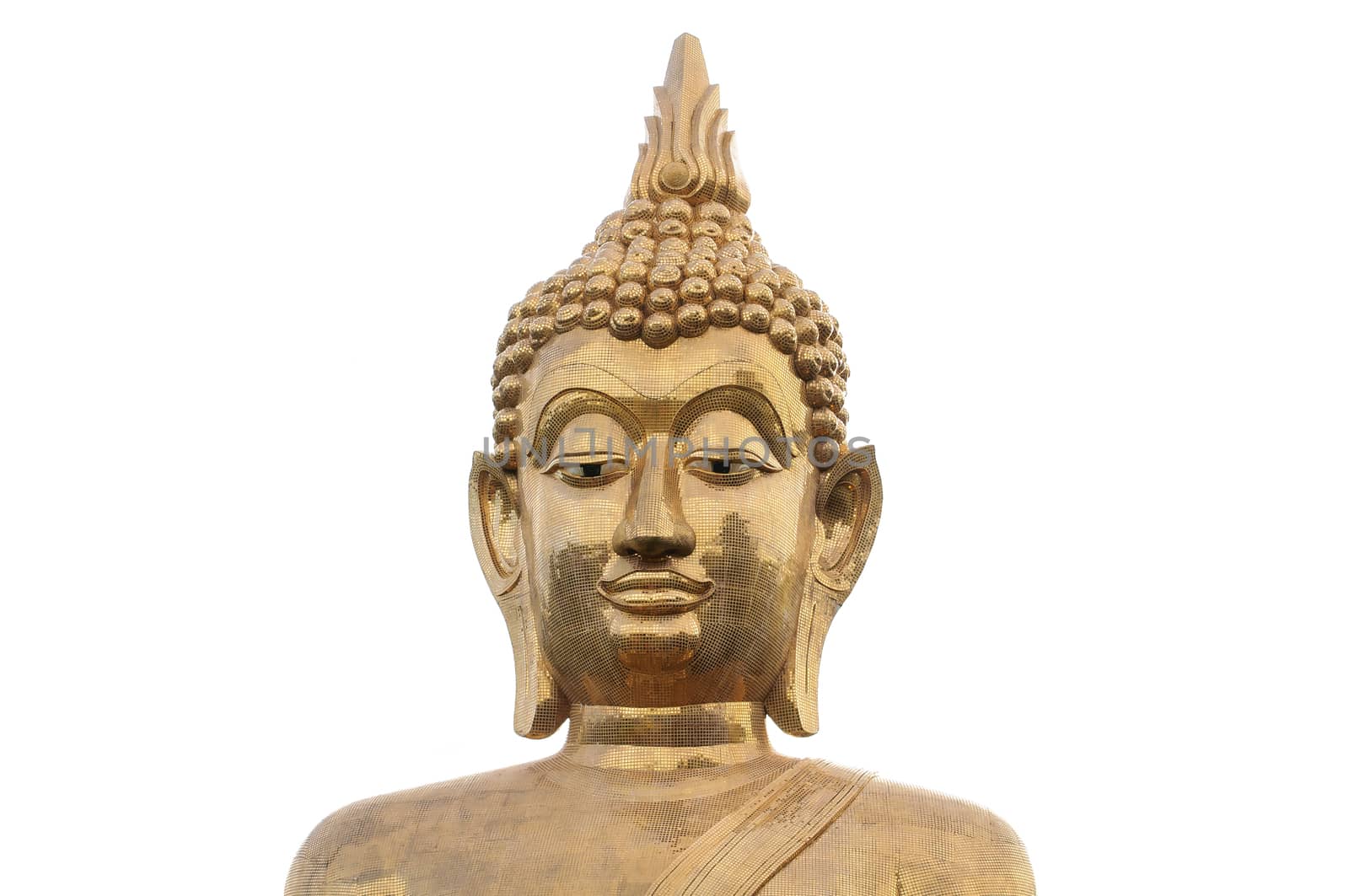 The face of golden buddha.