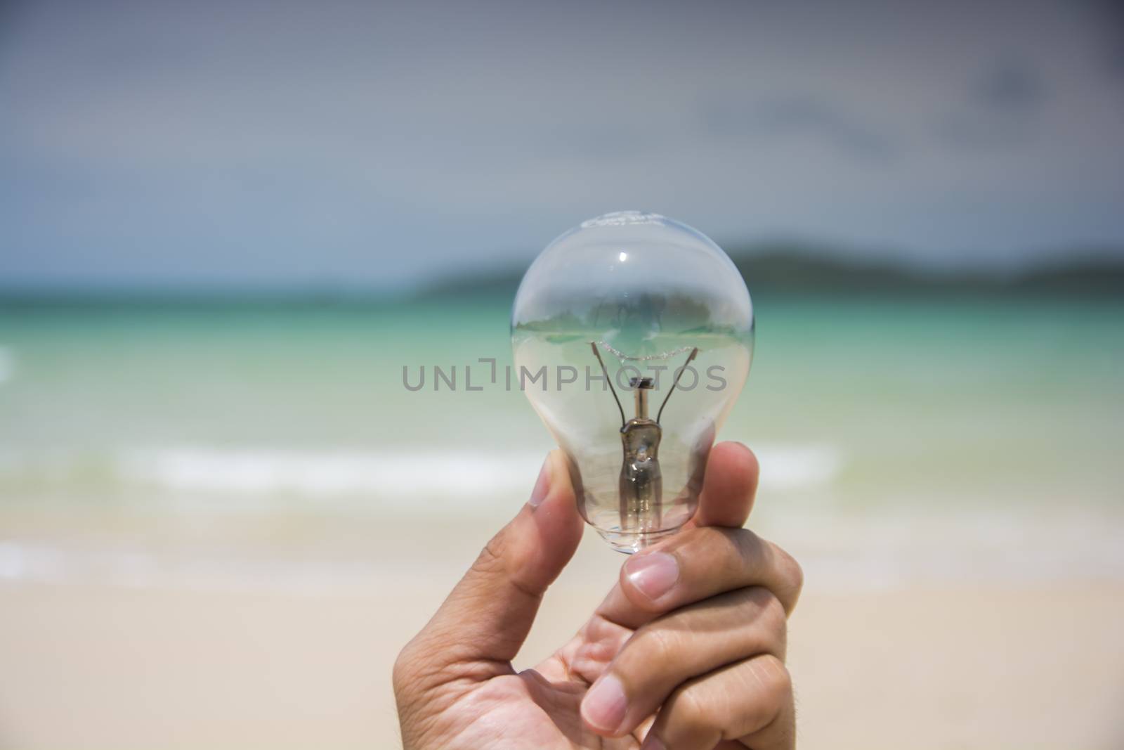 Lamp and Beach energy environment by Sorapop