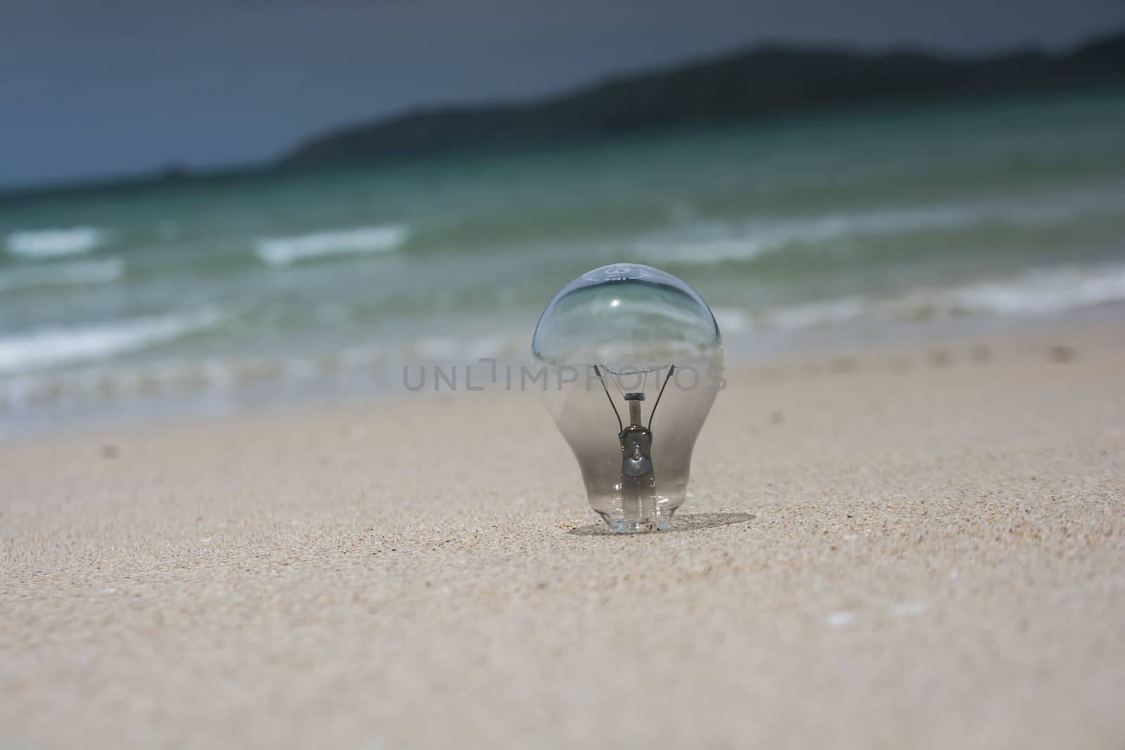 Lamp and Beach energy environment by Sorapop