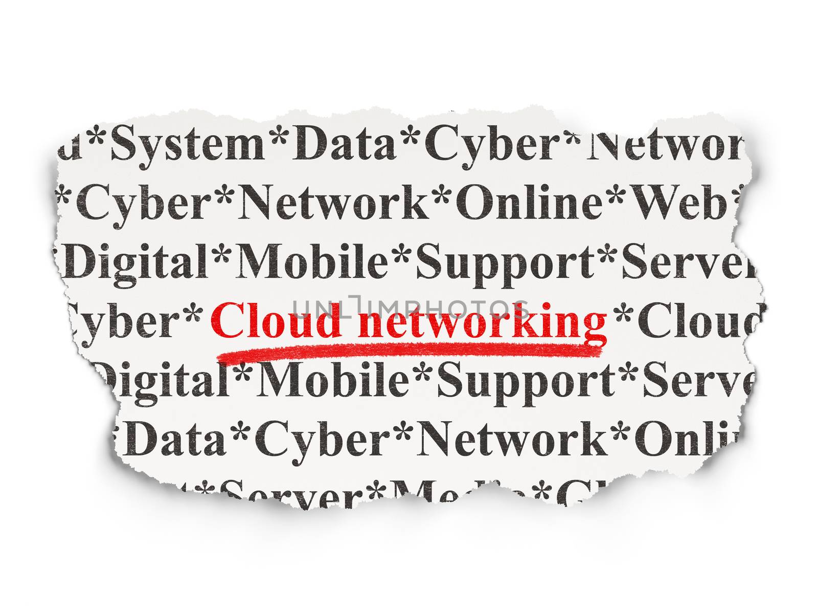 Cloud networking concept: Cloud Networking on Paper background by maxkabakov