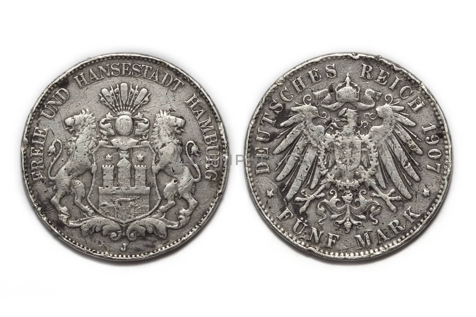 silver coin 5 Mark 1907 by Olvita