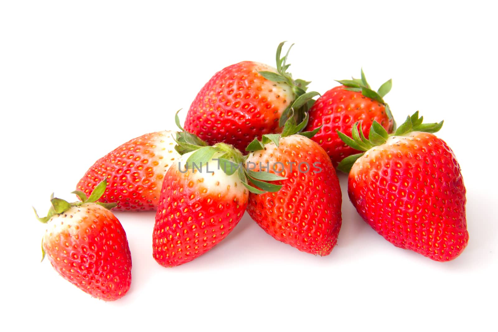 Fresh strawberries on white background