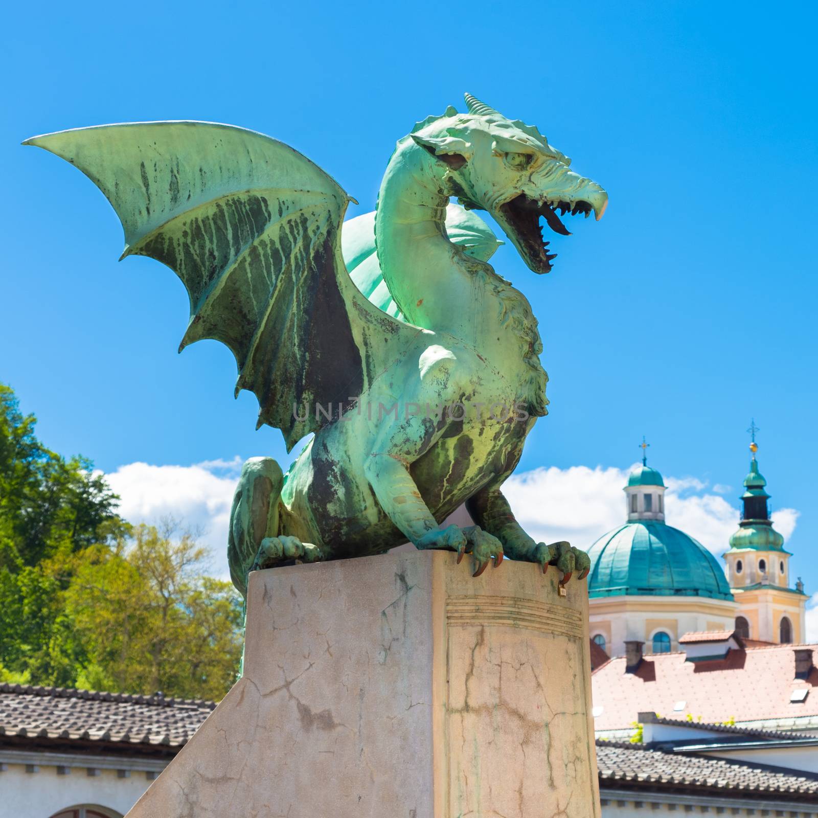 Dragon bridge, Ljubljana, Slovenia, Europe. by kasto