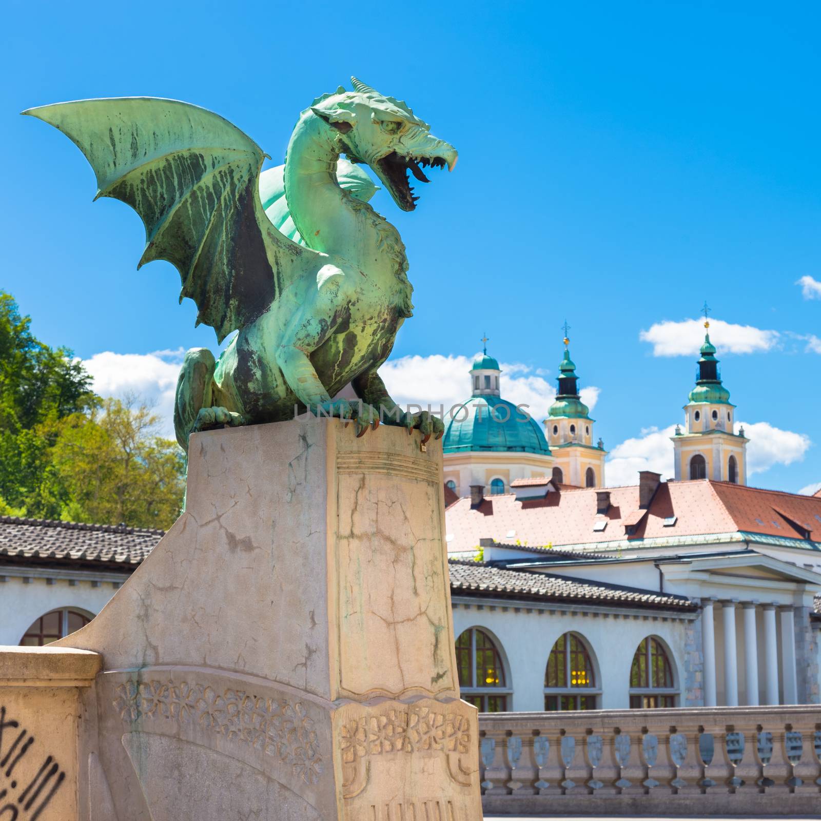 Dragon bridge, Ljubljana, Slovenia, Europe. by kasto