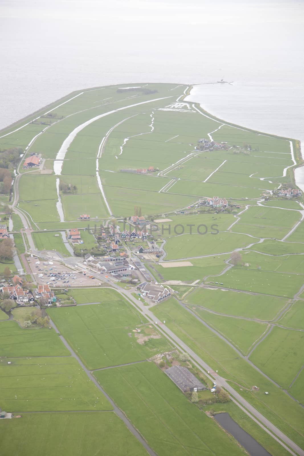 Historic island of Marken, The Netherlands from above