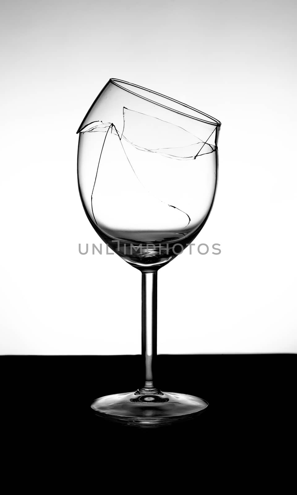 Broken vine glass