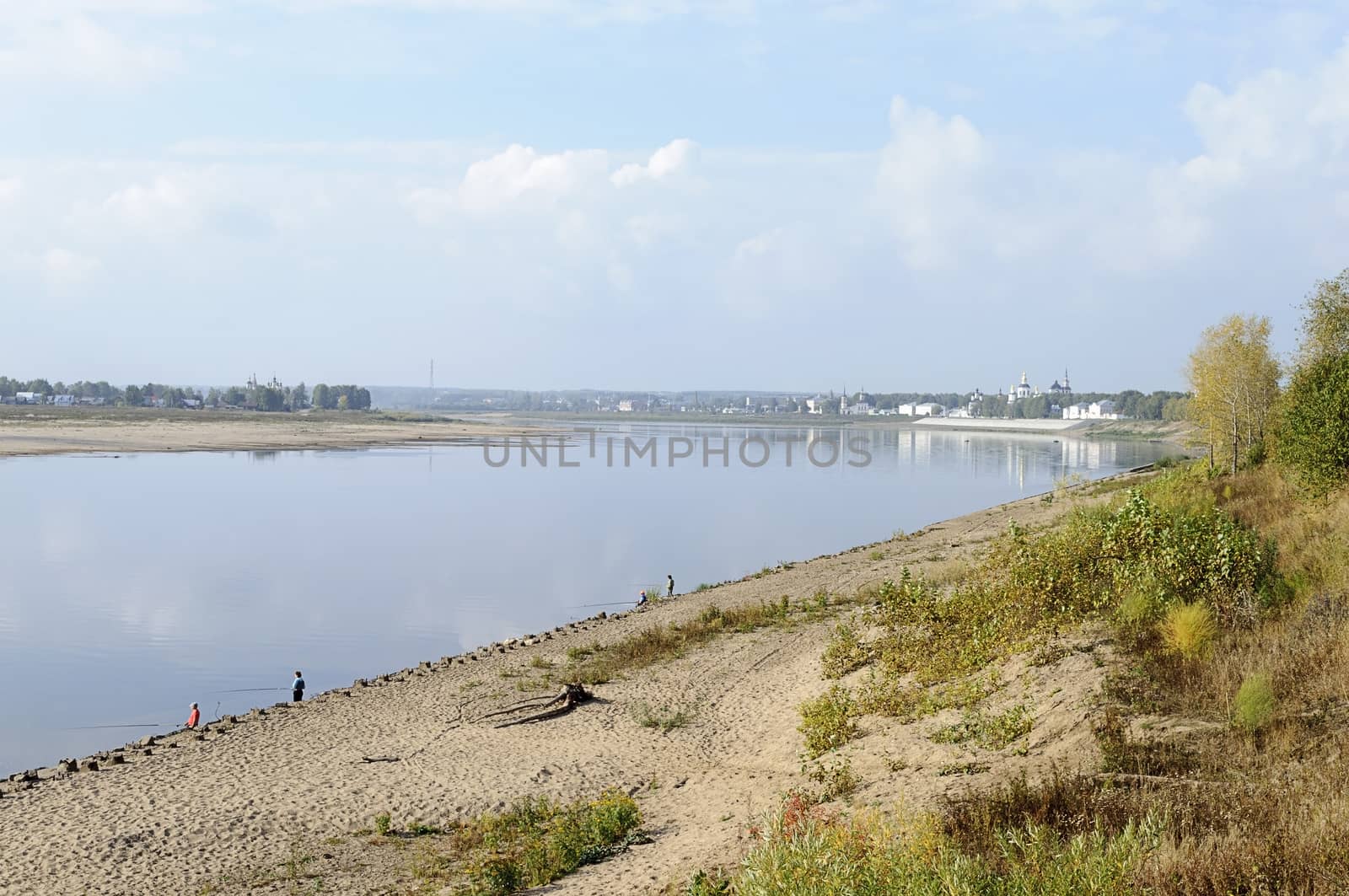 River view Sukhona in Veliky Ustyug, North Russia