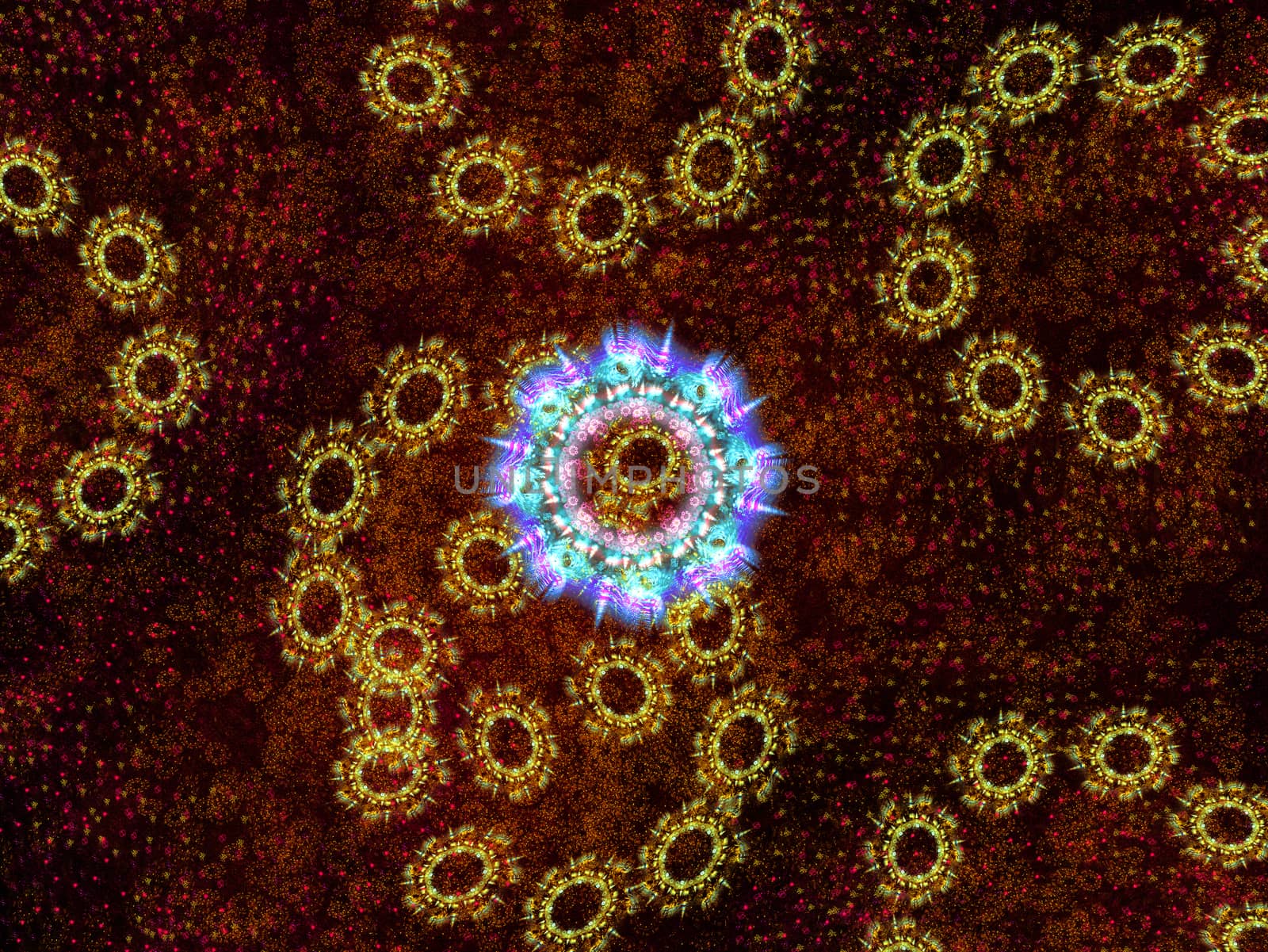 A digitally generated background fractal.
