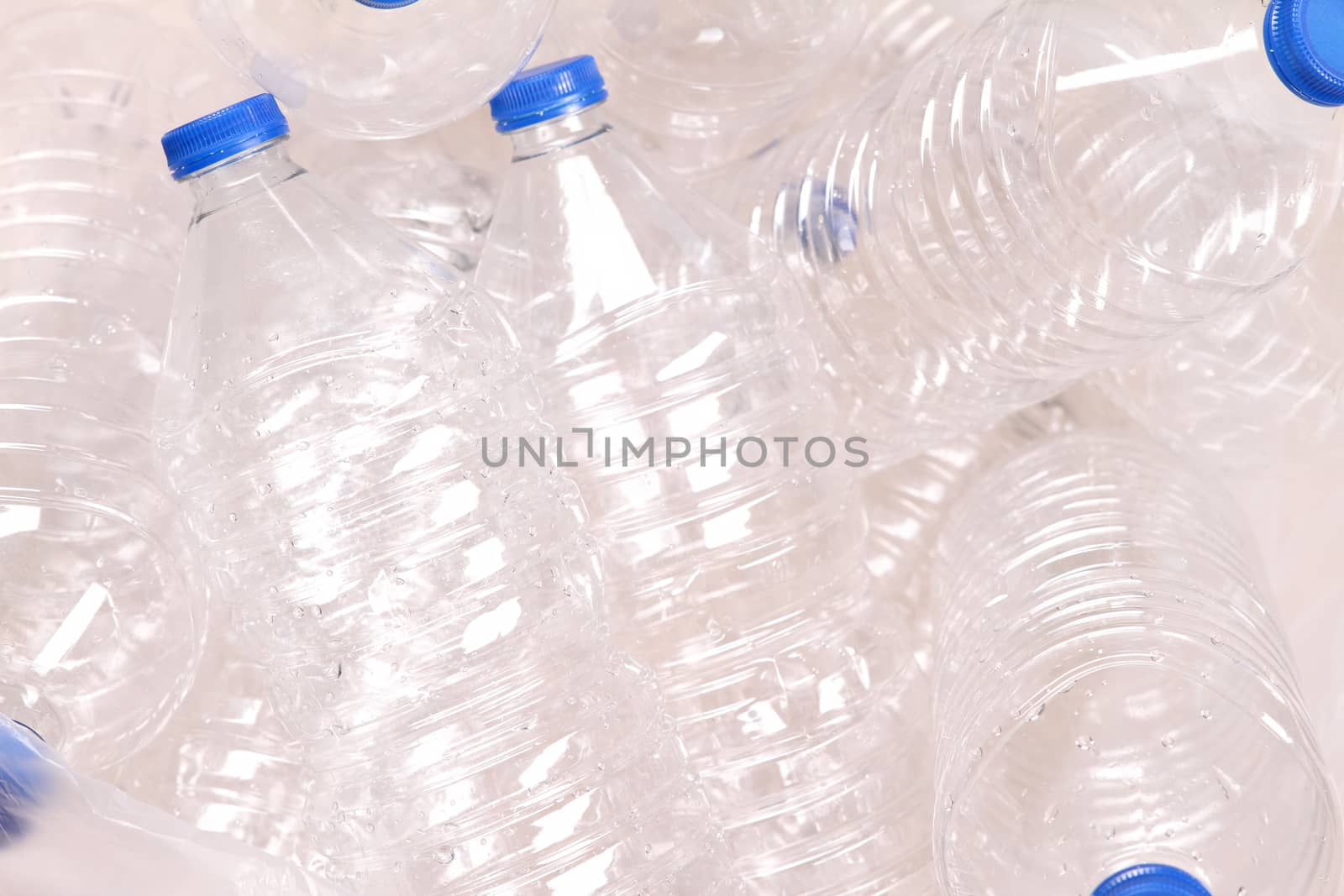Bottles of water for recycling background
