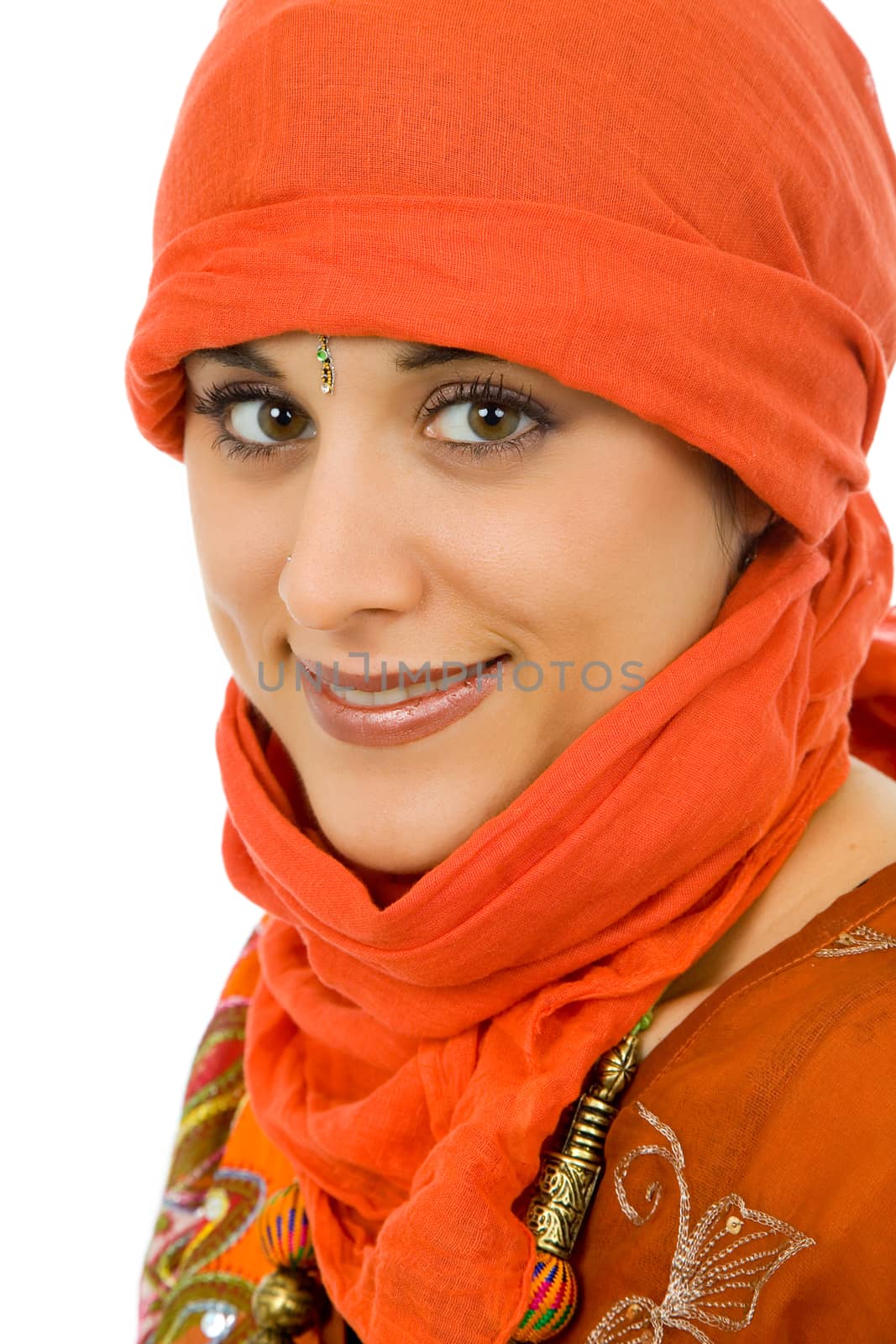 young beautiful woman in a studio portrait