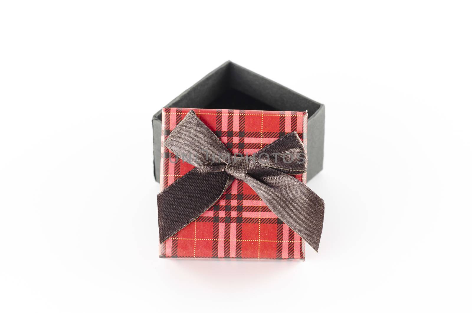 red gift box scotch line isolated on white background