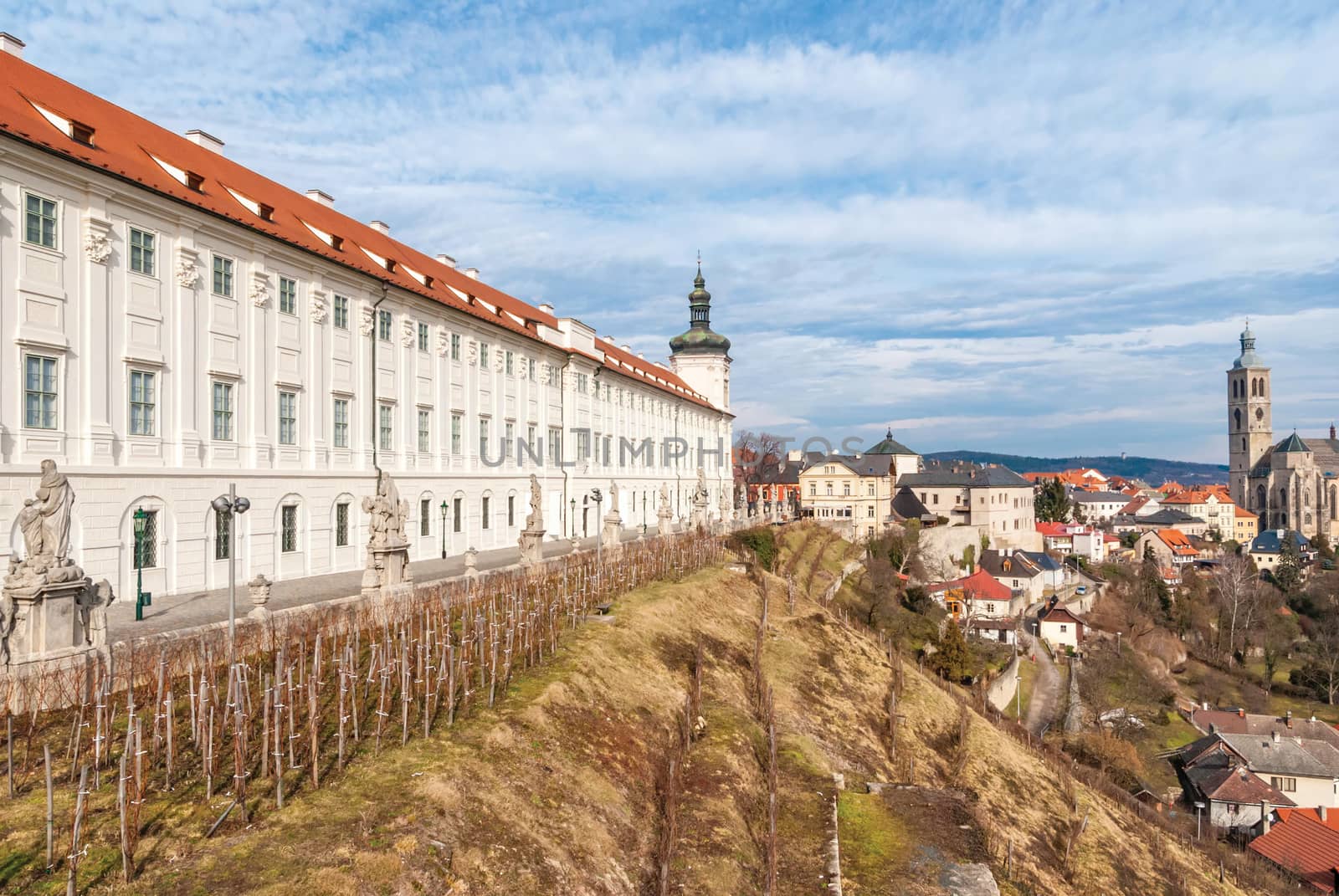 View of Kutna Hora Jesuit College  that is a UNESCO world heritage site, Czech Republic.