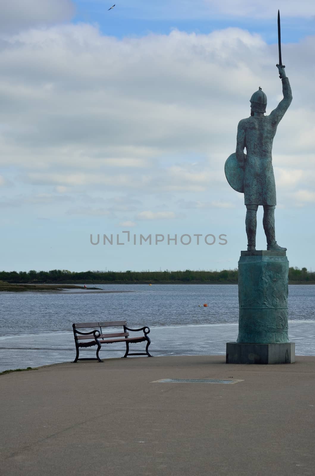 Warrior guarding River and seat
