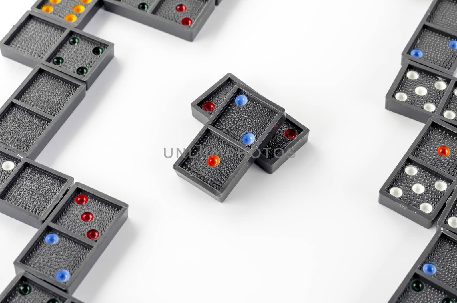 black domino isolated on white background