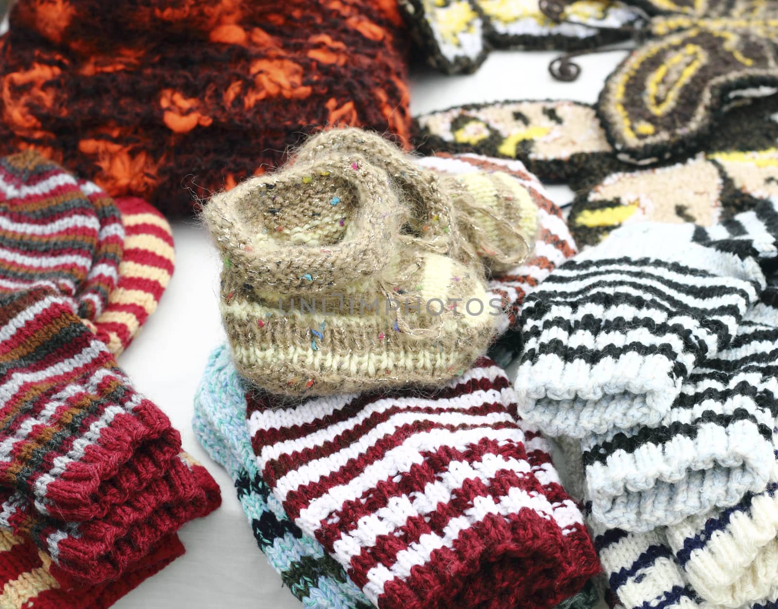 preparing for winter, hand knitted baby booties