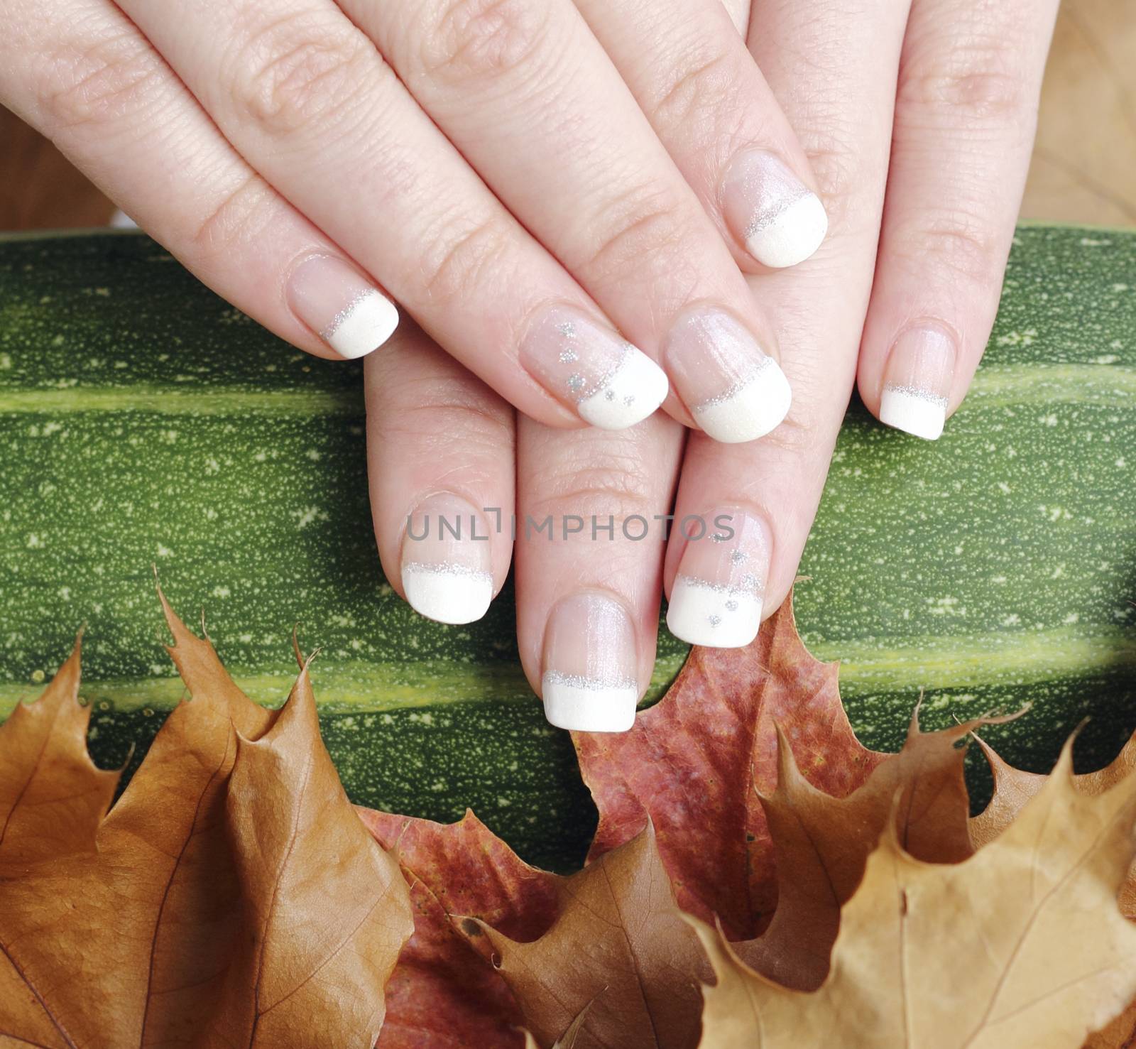 autumn goodies and french nail manicure