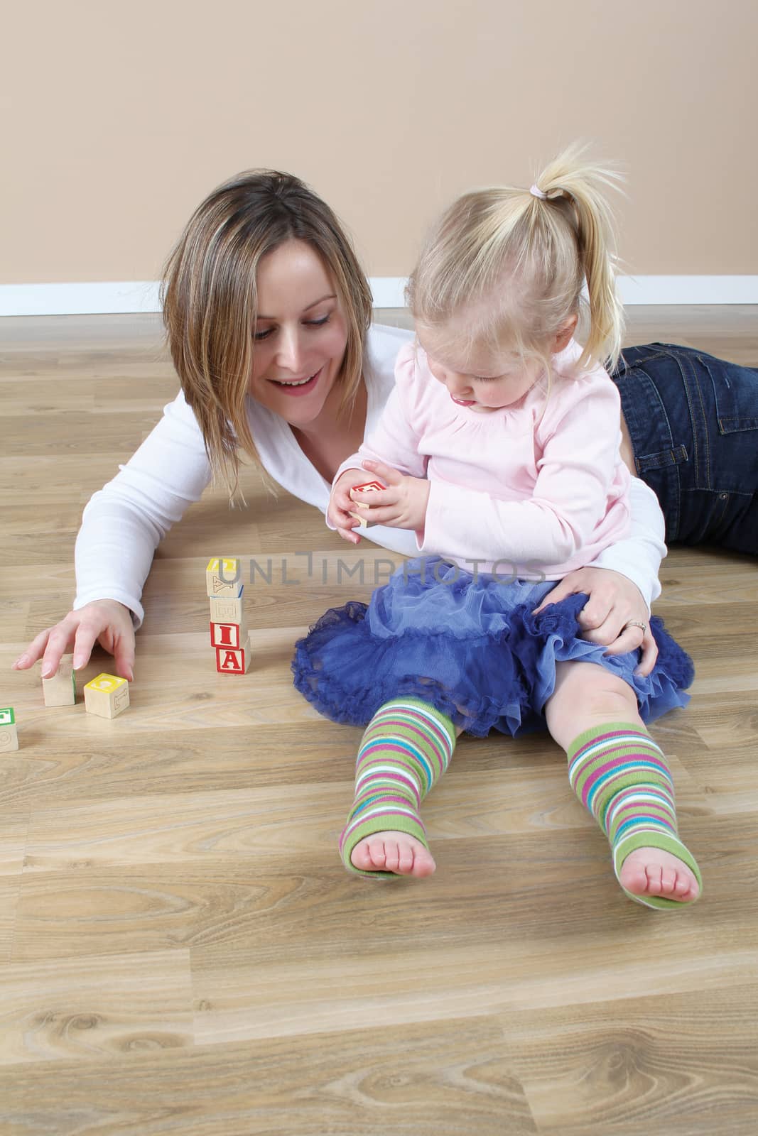 Mother and toddler daughter spending time together