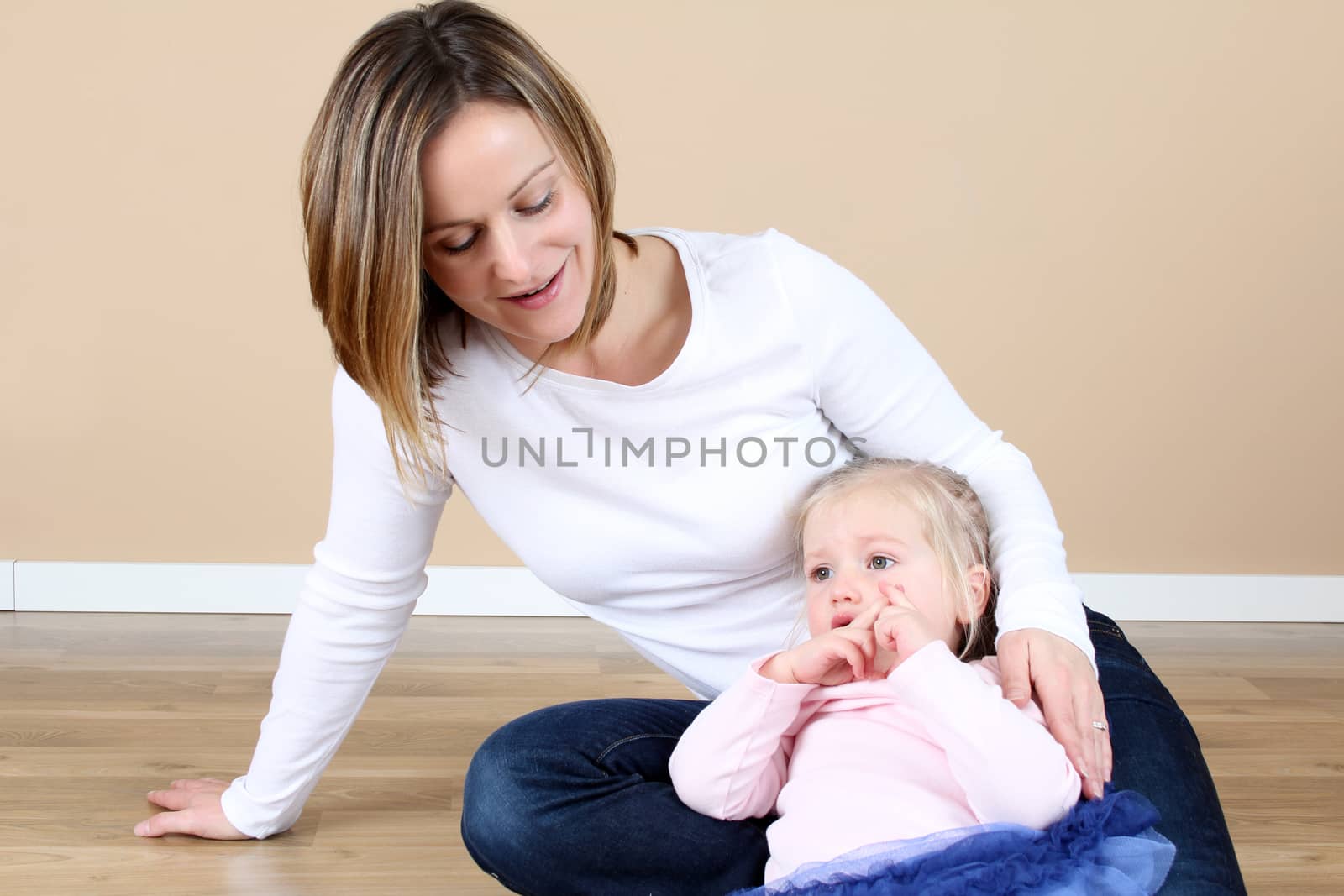 Mother and toddler daughter spending time together