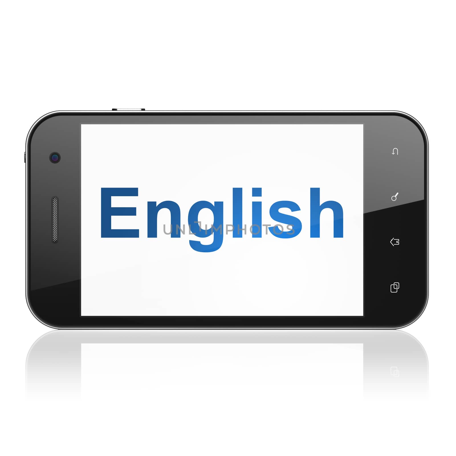 Education concept: English on smartphone by maxkabakov