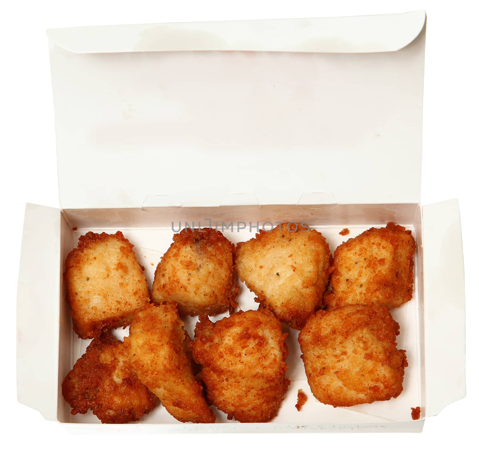 Chicken Nuggets in A Fast Food Restaurant To Go Box by duplass