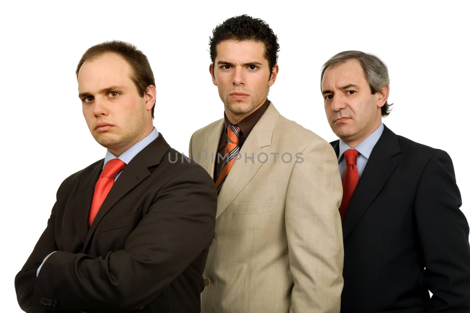 three business man isolated on white background