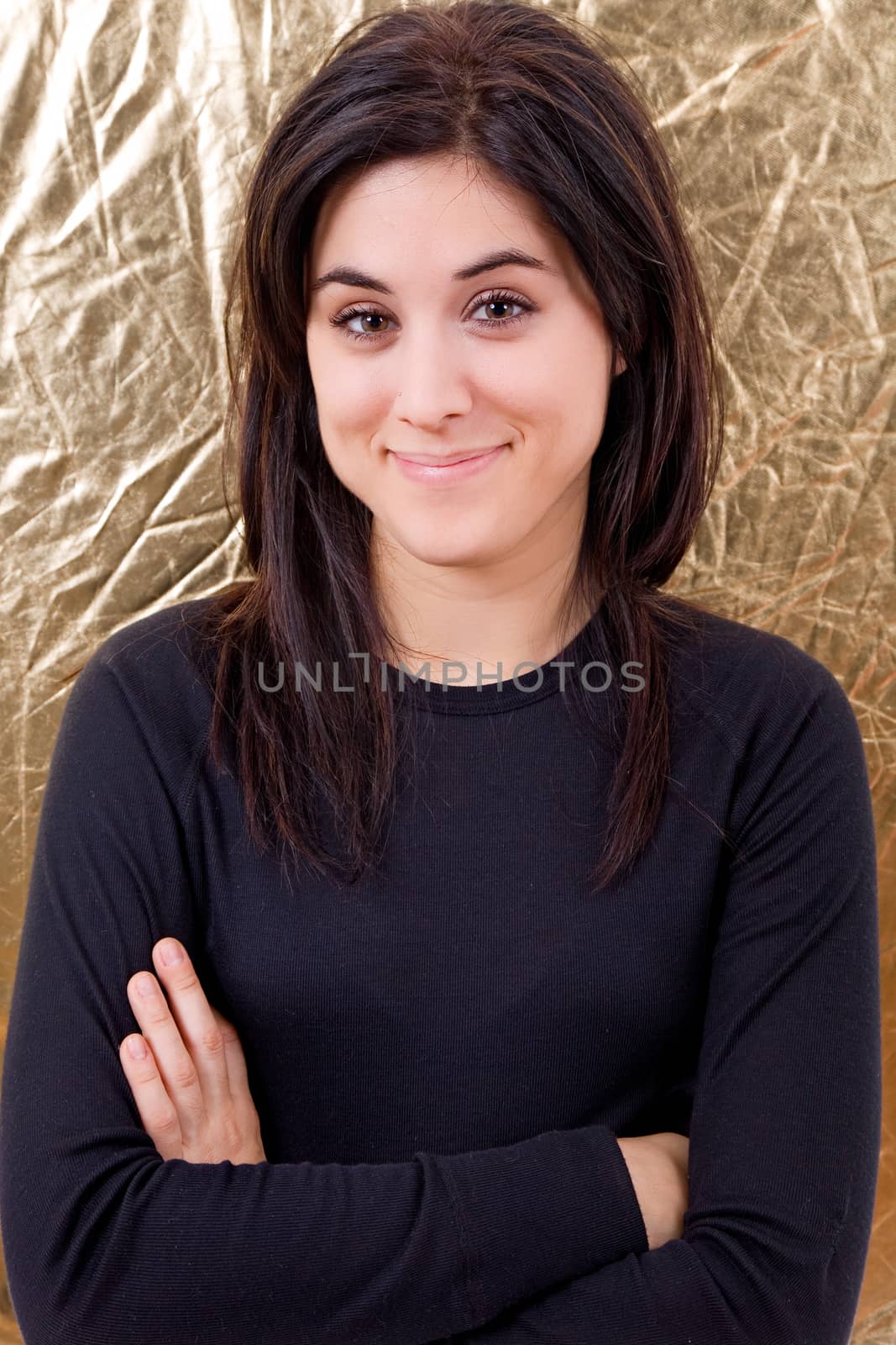 young beautiful happy woman, close up portrait