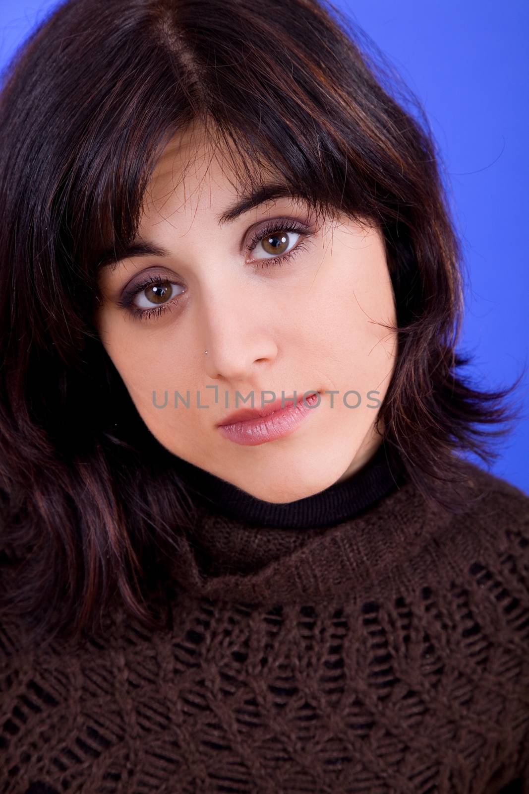 an young beautiful woman close up portrait