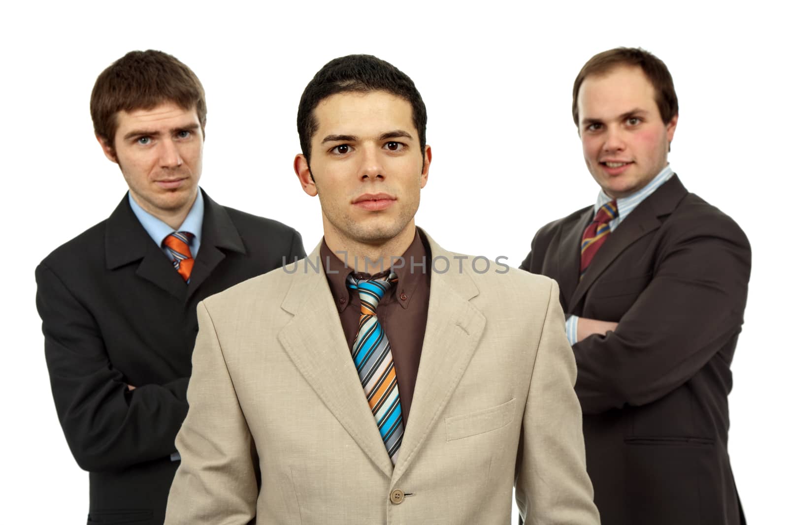 three business men isolated on white background