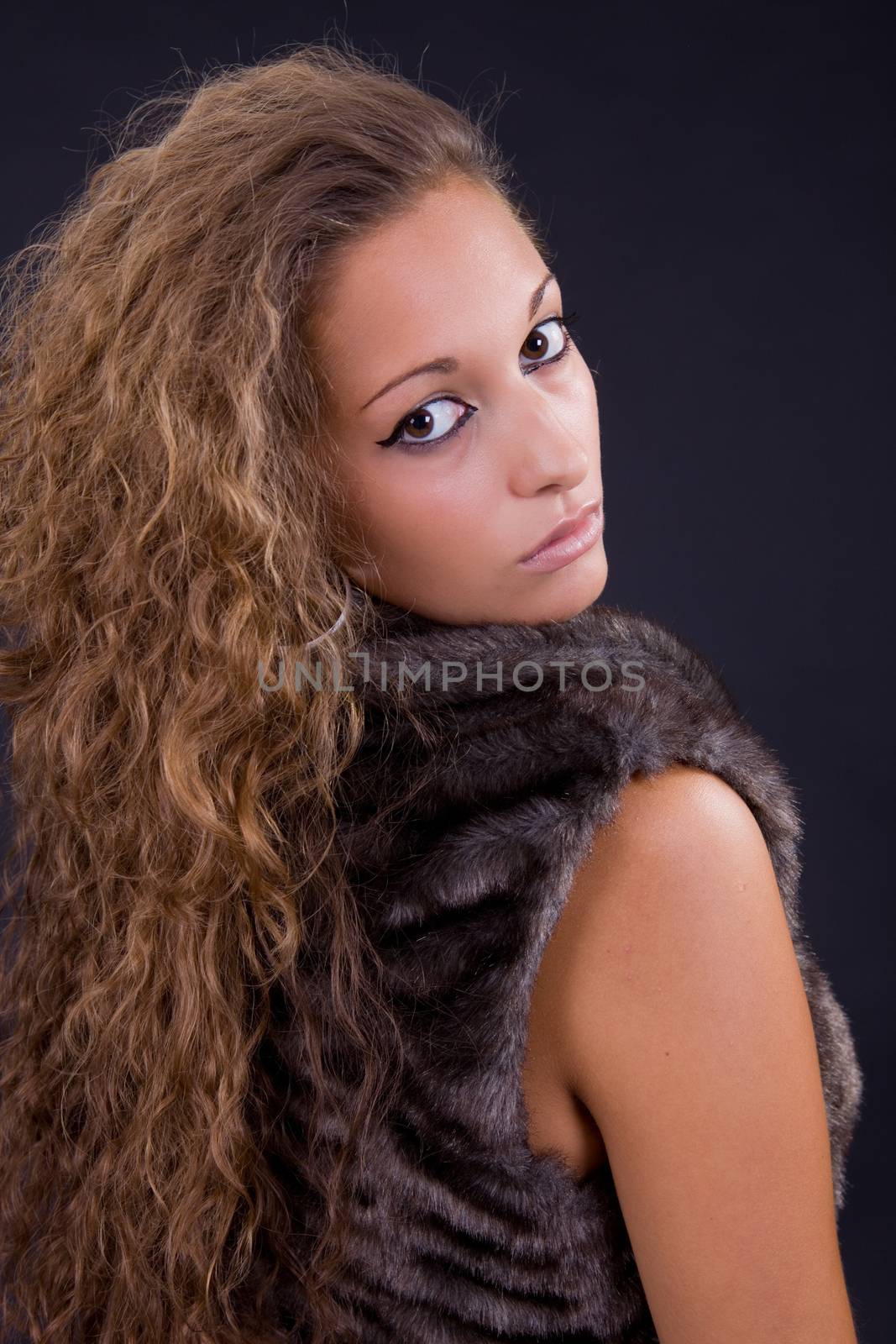 an young beautiful woman close up portrait