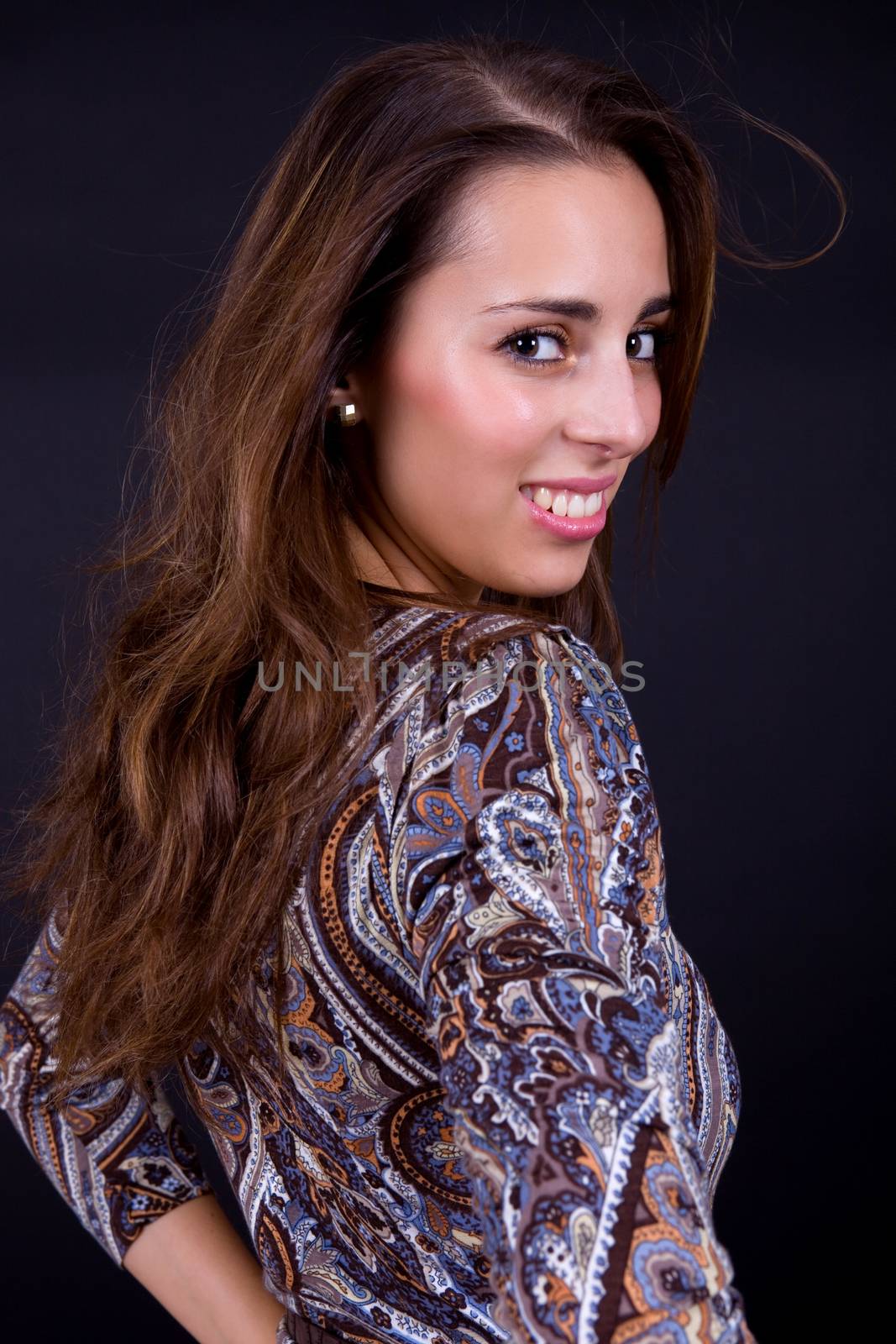 an young beautiful woman close up portrait