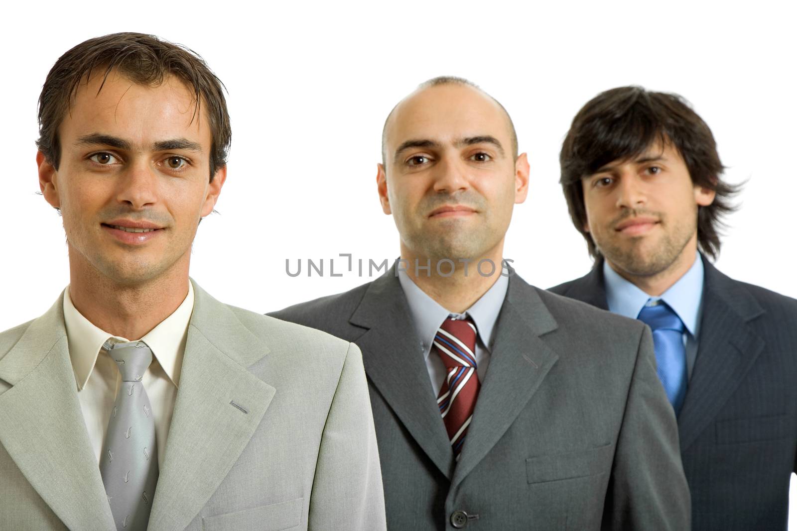 three business men isolated on white background