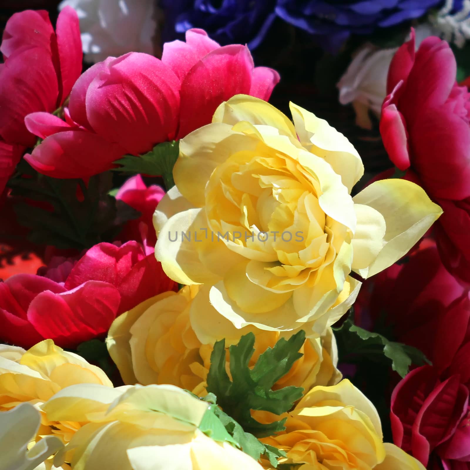 Colorful of decoration artificial flower