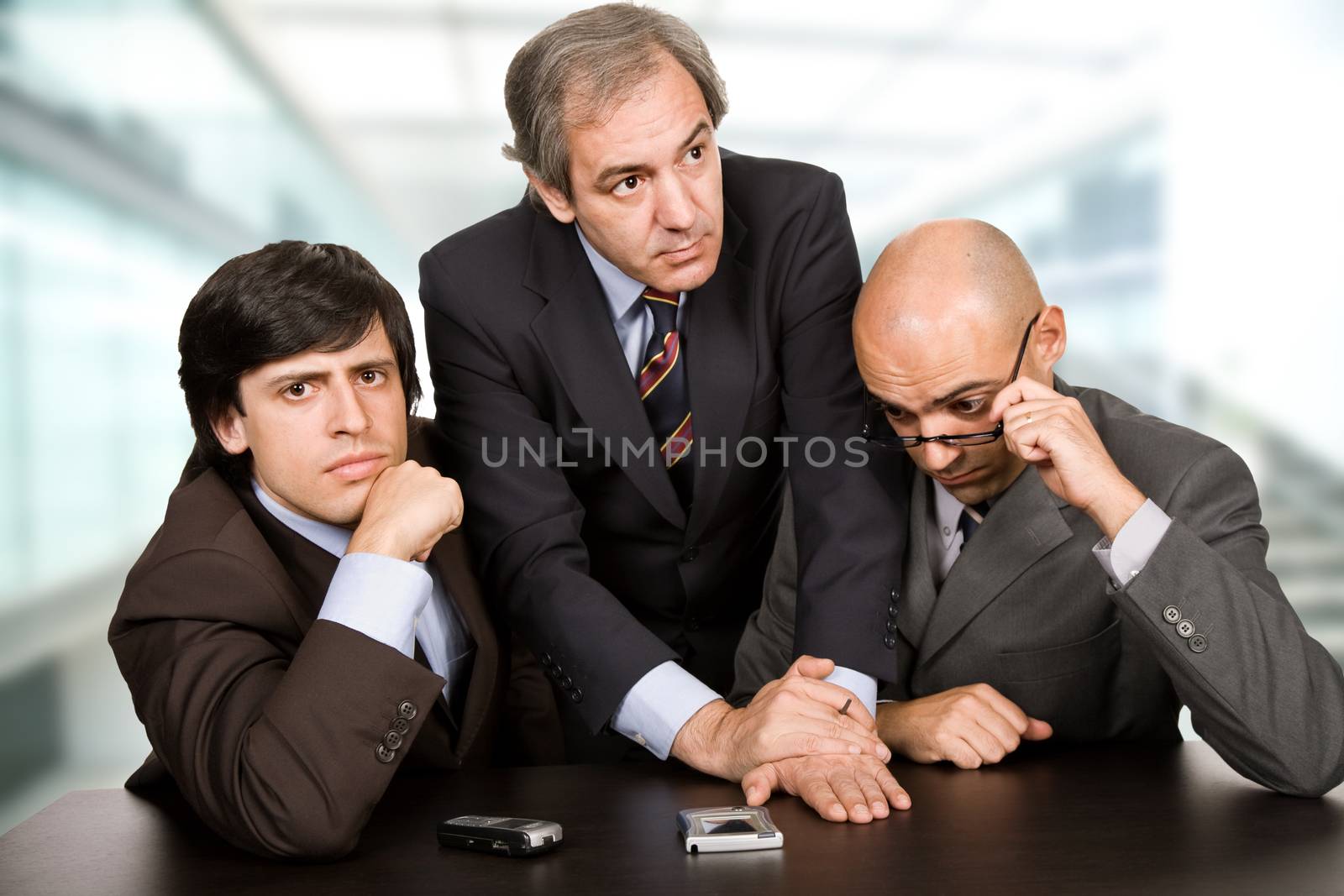 group of workers on a meeting at the office