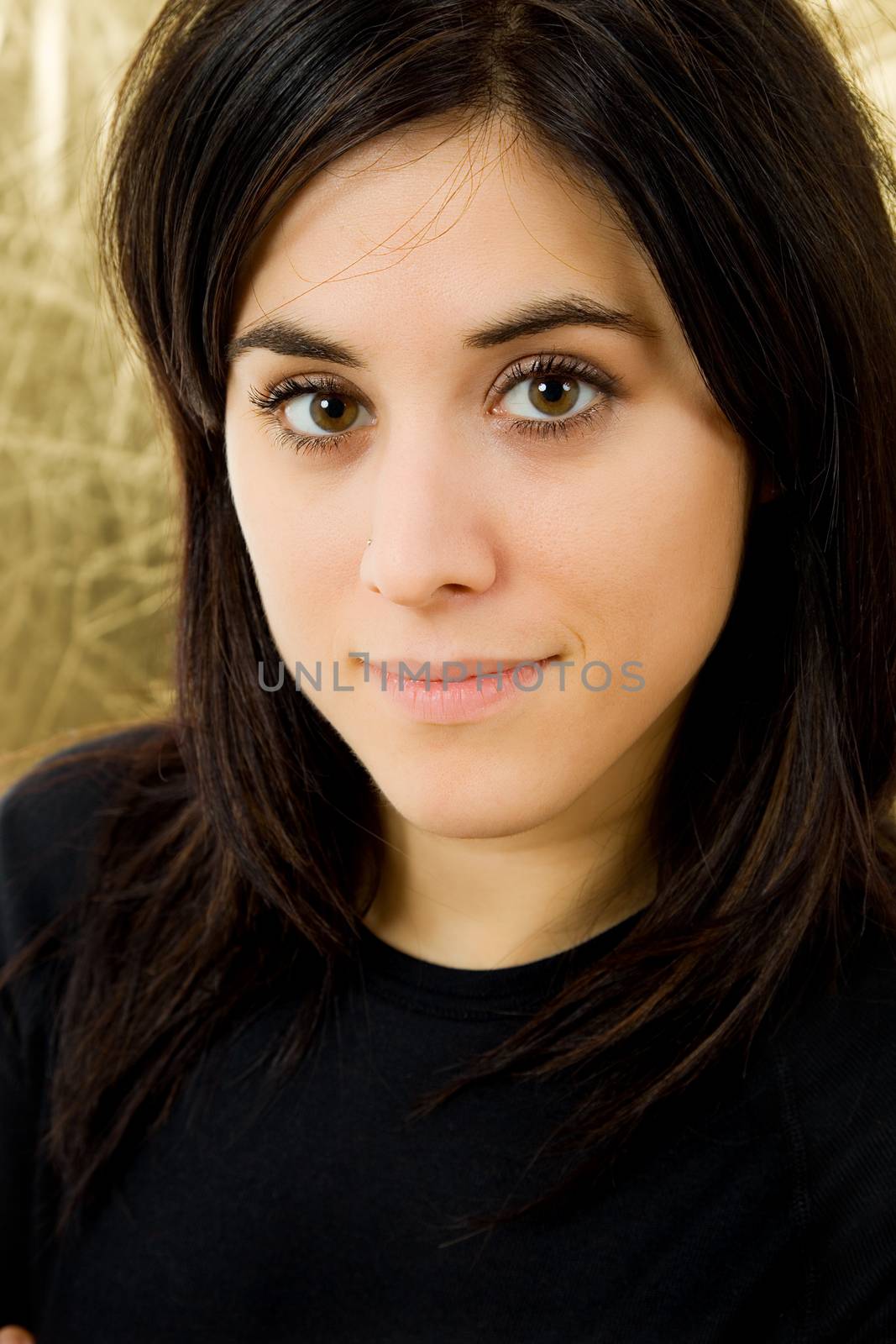 young beautiful happy woman, close up portrait